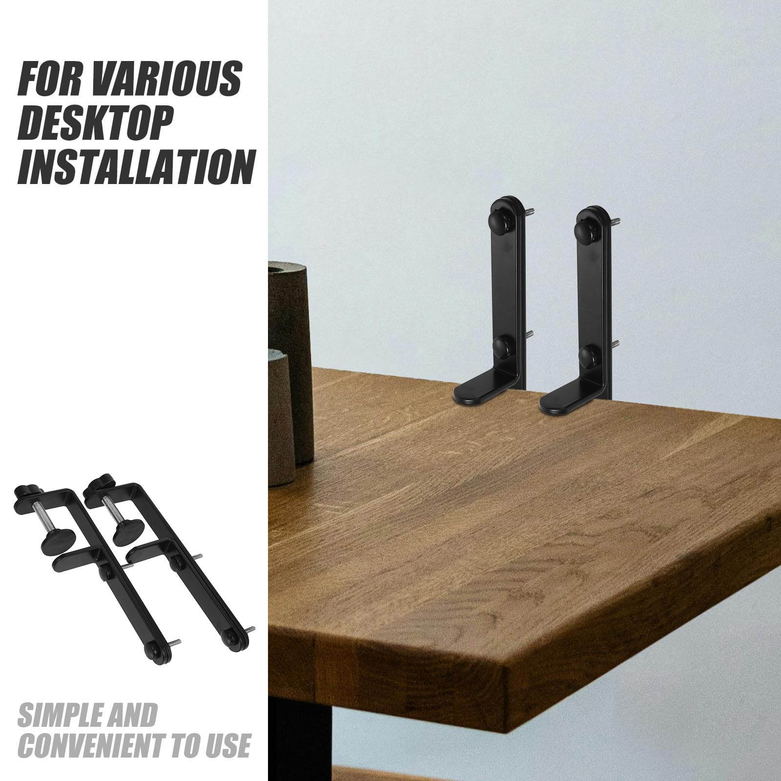 BETOOKY Schreibtisch Stabil und Elegant 2 Stück Lochwandständer aus Edelstahl und ABS mit Einfacher Montage als Zubehör für Büro und Gaming Schreibtisch