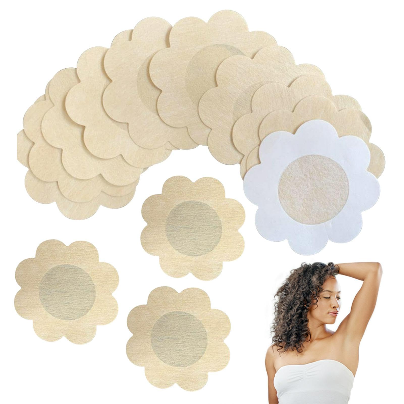 Hahhhha 50 Pieces Nipple Covers Petal Breast Pasties, Comfortable Disposable nipple stickers Self-adhesive Petal Bra Pasties, Invisible Nipples Skin Flower Nipple Cover for Women Man