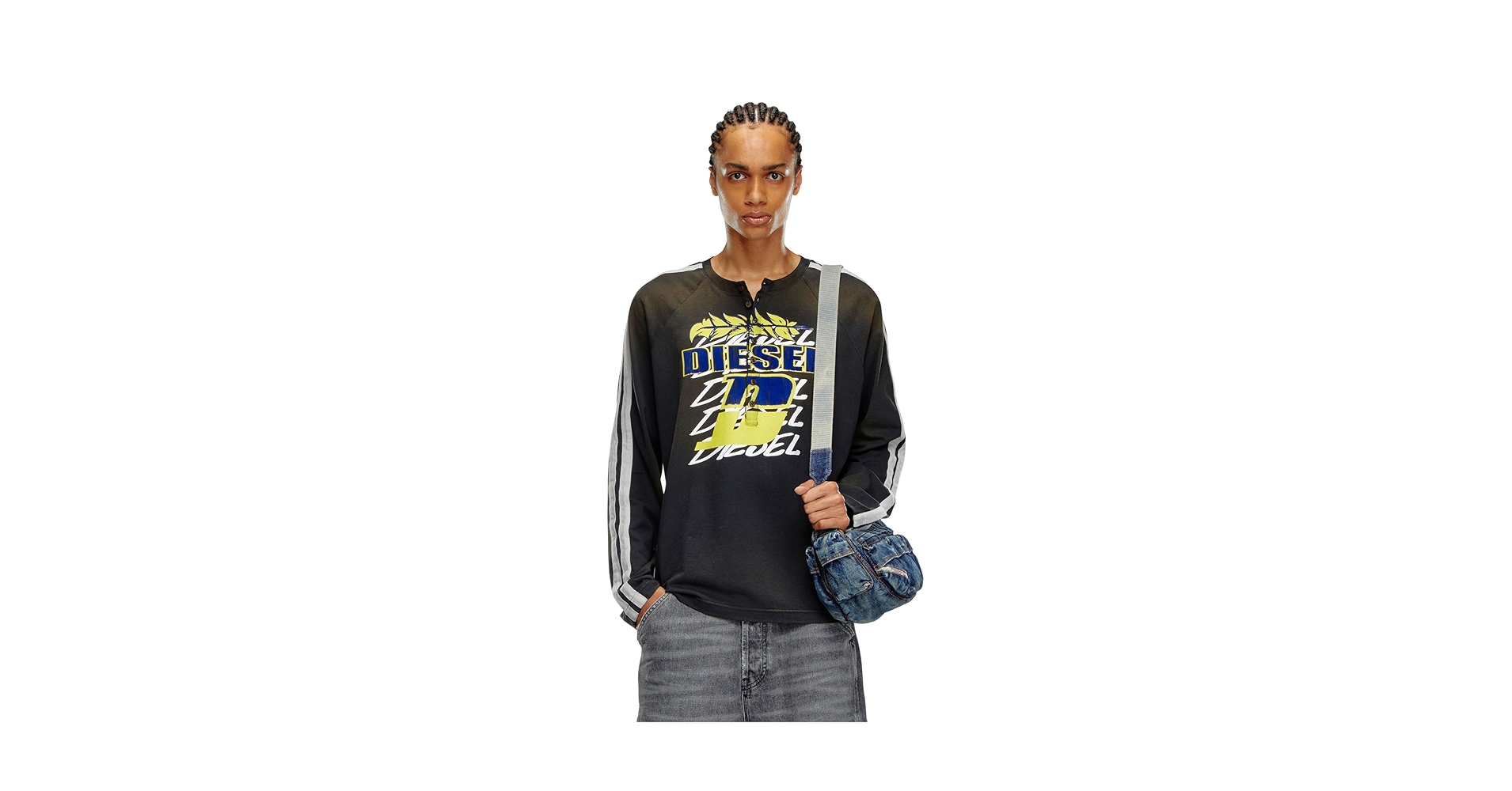 DIESEL ヘンリーネック Tシャツ Amazon.co.jp: [ディーゼル] メンズ Tシャツ 長袖 ヘンリー