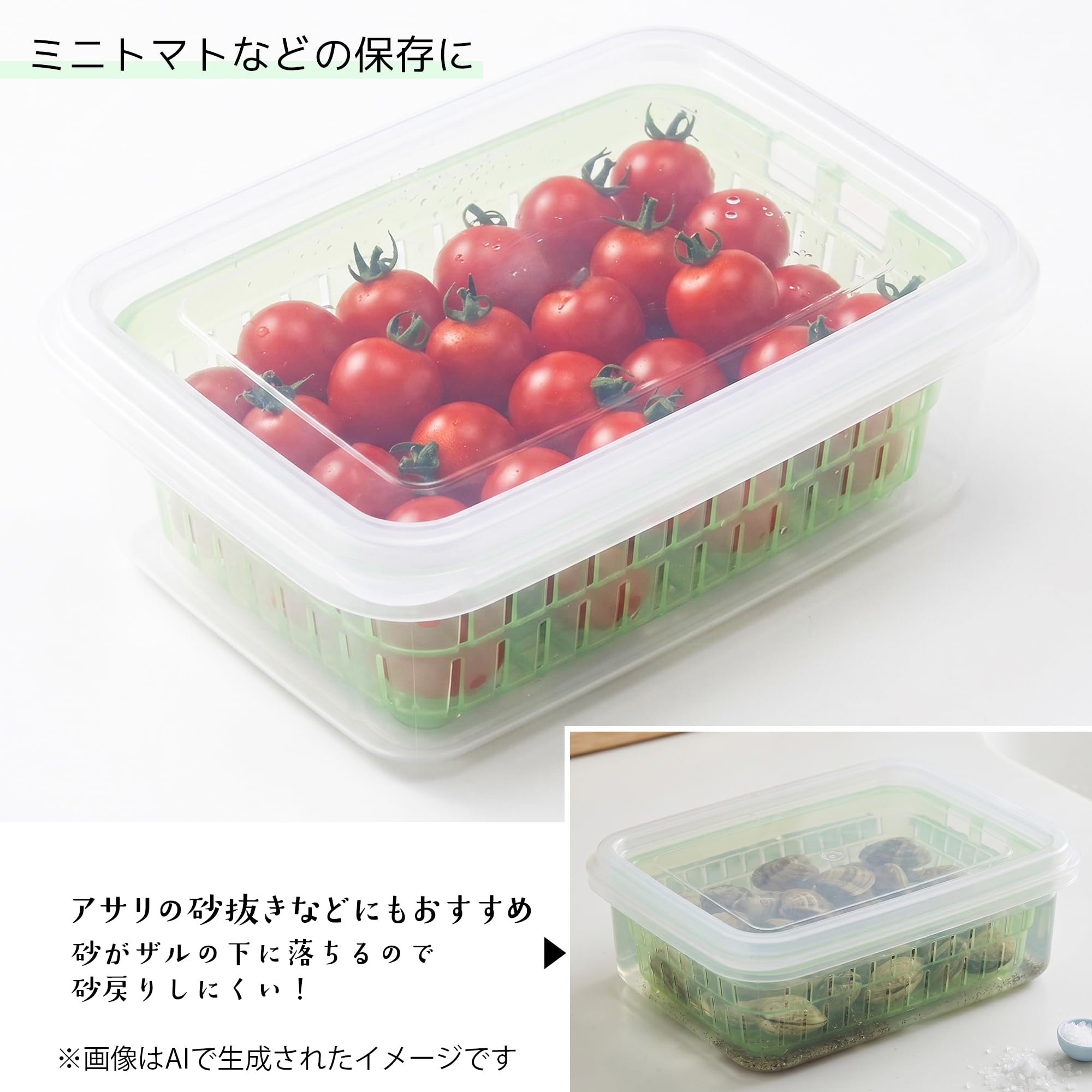 Amazon｜サンコープラスチック(SankoPlastic) ザル付Dパック グリーン