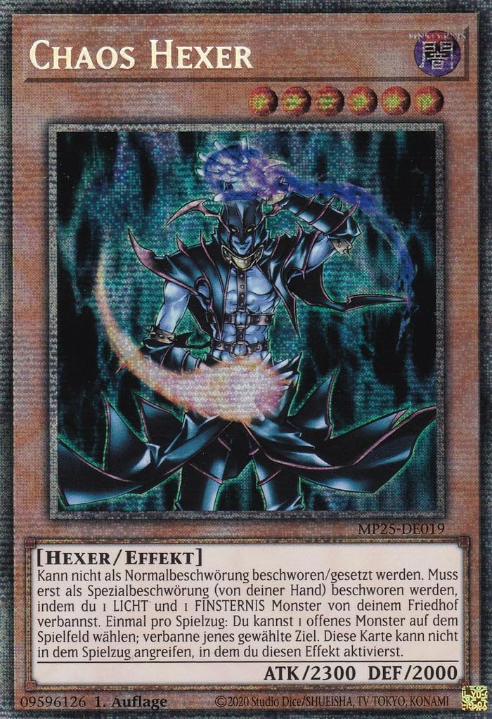 Yu-Gi-Oh! - MP25-DE019 - Chaos Witcher - Starlight Rare - 1st Edition - German - 2025 Mega Pack Tin - With LMS Trading Fieldcenter Card