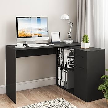 Amazon.com: VANSPACE L-Shaped Rotating Computer Desk with Storage