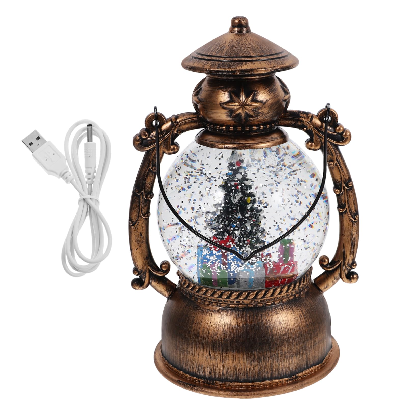PRETYZOOM Led Christmas Globe Music Box Festive Decor Indoor Christmas Decor Battery Powered Snowman Lantern Musical Home