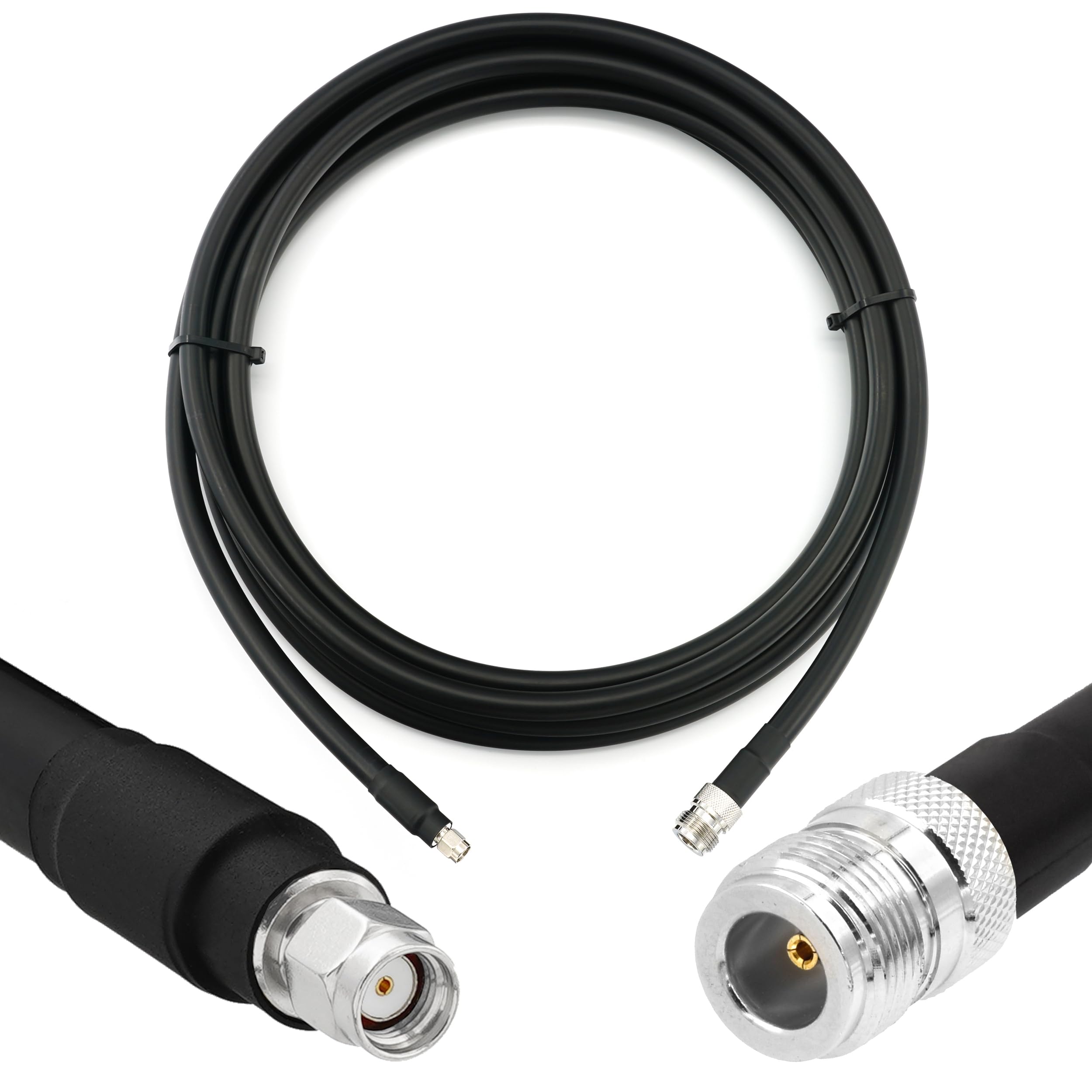 15m RP-SMA Macho a N Hembra Cable Coaxial extensor – RPSMA N Female Cable de Extensión 8D-FB Ø11.1mm Ultrabaja Pérdida – alargador para amplificador señal WIFI repetidor WIFI Router Antena