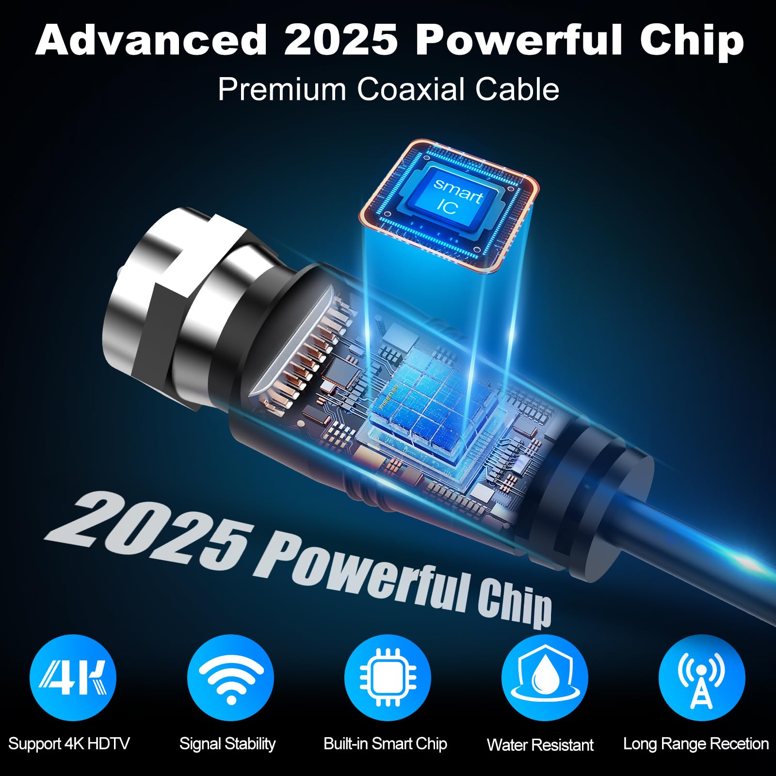Antena de TV 2026 para Smart TV, antena digital de recepción de 360° de largo alcance con base magnética para canales locales en interiores y exteriores, soporta 4K 1080p, cable de 9.84 pies, fácil