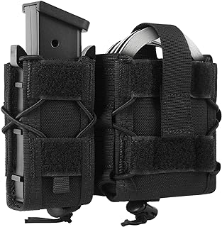 Combo Handcuff Mag Pouch for 9mm Magazine and Chain Handcuffs, ASP, Folding Handcuffs Compatible with Various Tactical Belts - VOTAGOO GEAR