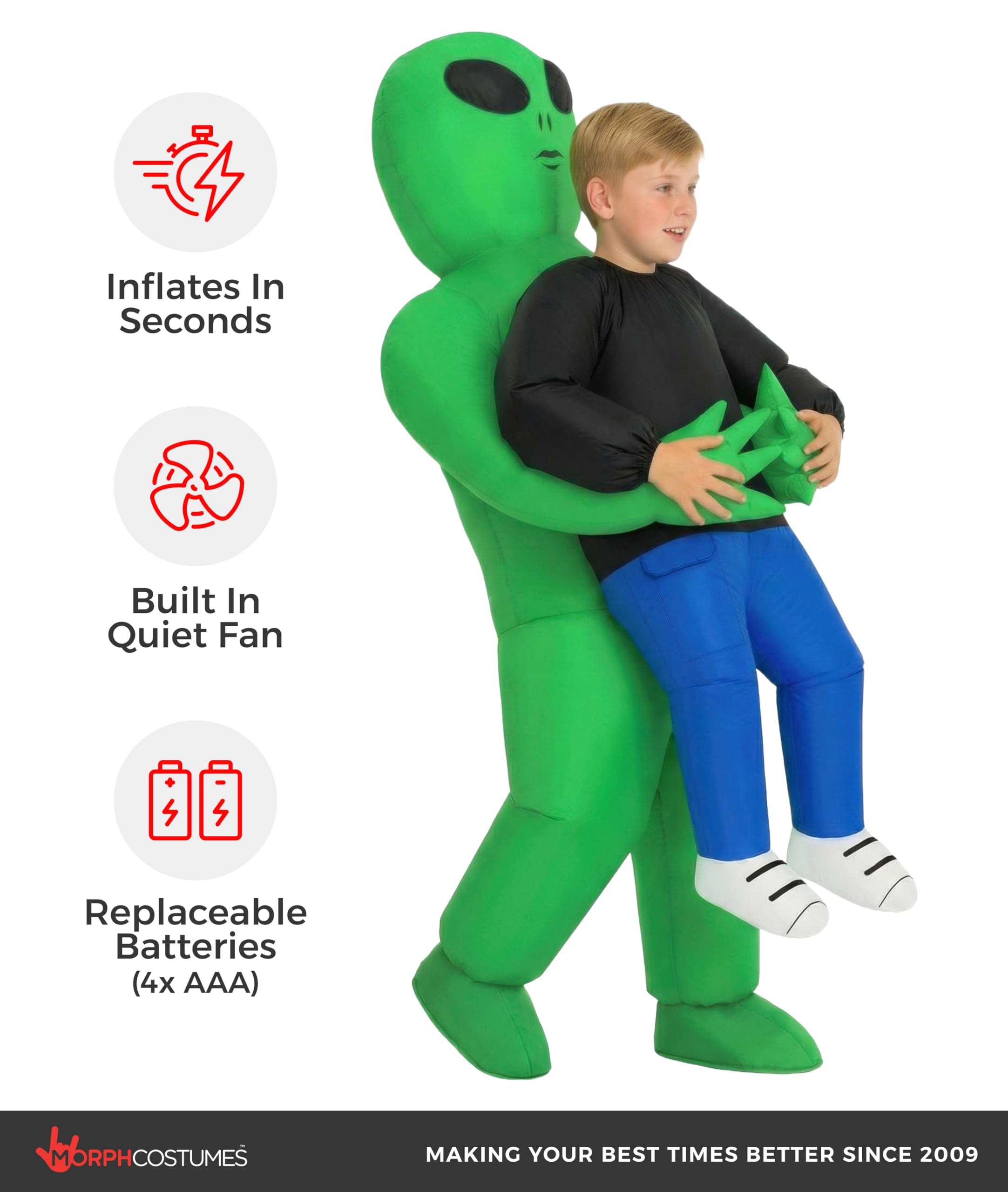 Morph Alien Kostüm Kinder, Karneval Kostüm Alien, Aufblasbares Kostum Kinder, Karneval Kostum Aufblasbar, Faschingskostüme Kind Junge & Mädchen