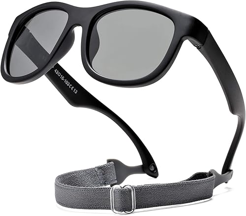 COASION Lentes de sol polarizados flexibles con correa ajustable para bebés recién nacidos de 0 a 24 meses