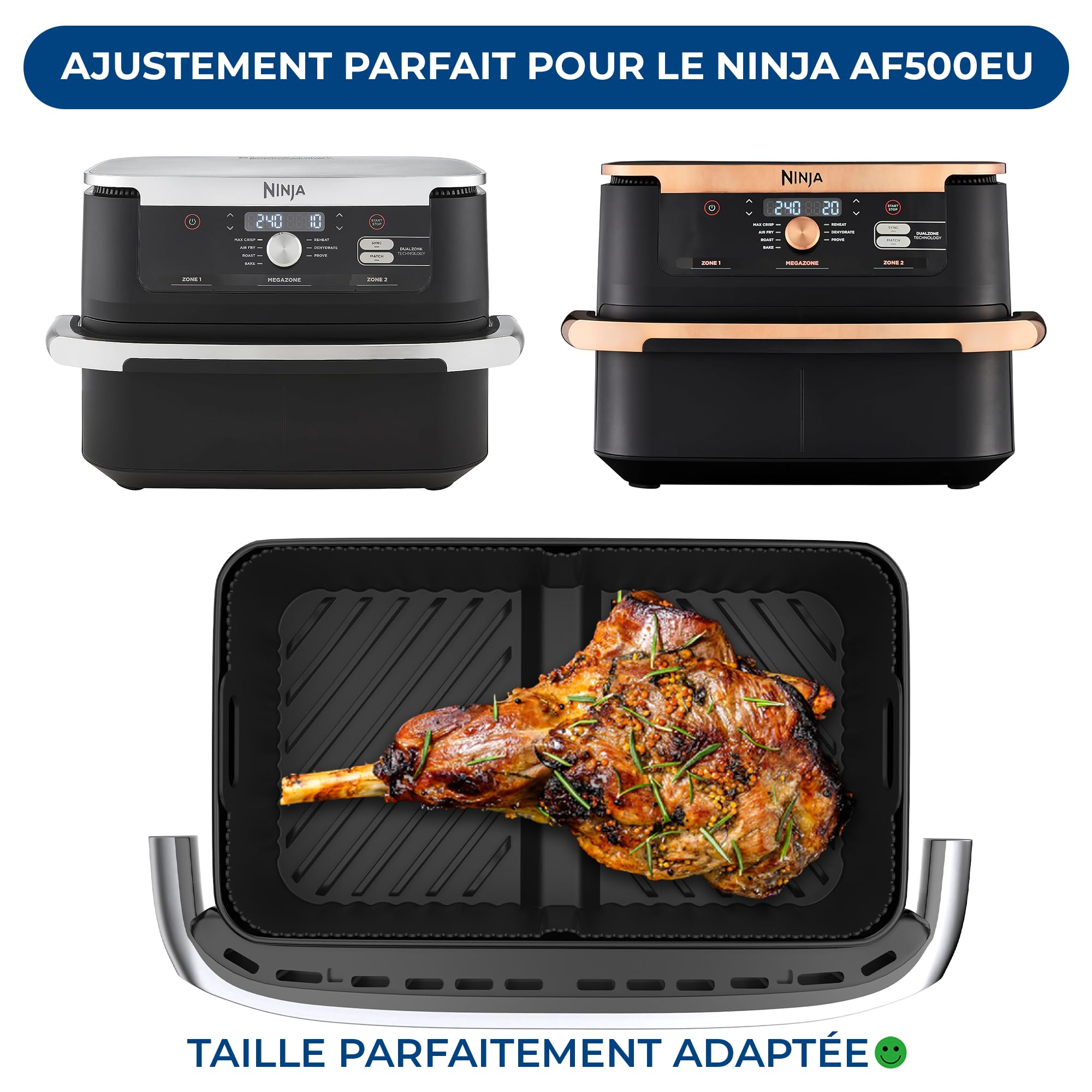 Image secondaire de Moule Silicone et Grille Premium 10,4L Ninja AF500EU | 2,5 mm D’épaisseur | Moule Silicone Air fryer | Accessoires Airfryer pour