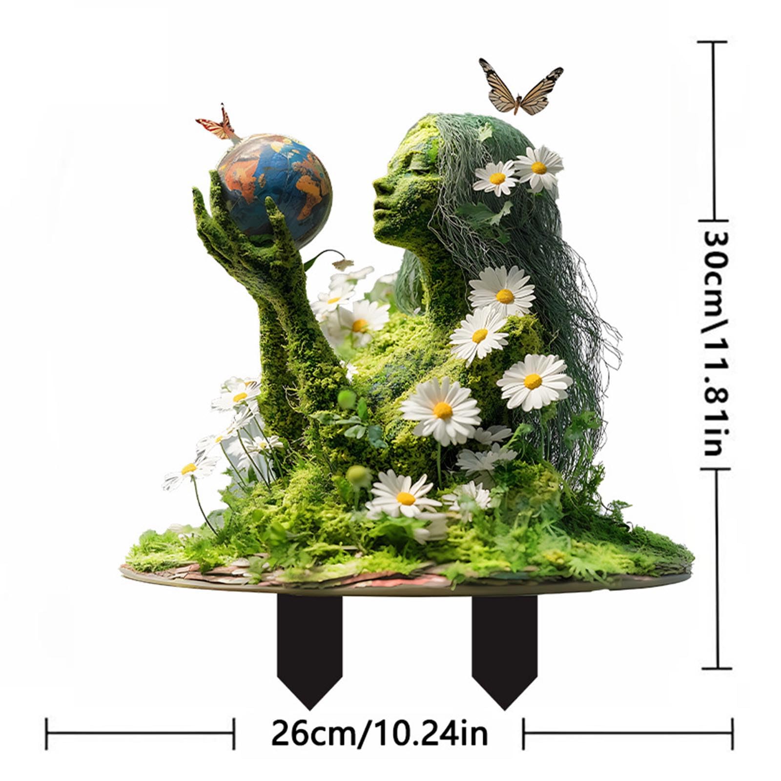 Panneau Décoratif Aluminium 23,4 X 23,4 Cm Avec Piquet - Idéal Jardin, Cour Et Pelouse