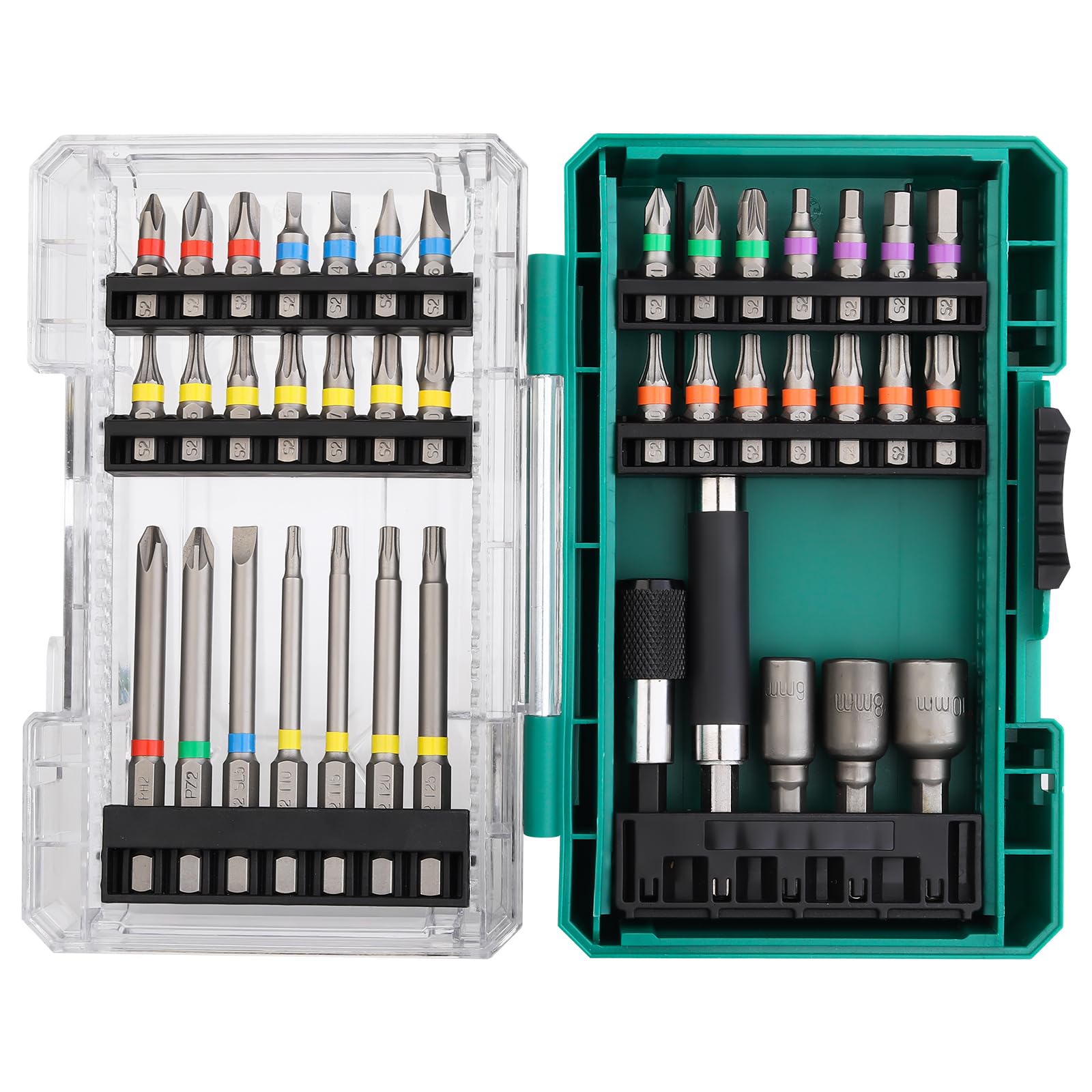 UBESTHS 40-tlg. Schrauberbit und Steckschlüssel Set – Magnetische Bits & Stecknüsse, 1/4" Sechskant, Schraubendreher Bit Set mit Adapter für Bohrmaschine & Akkuschrauber