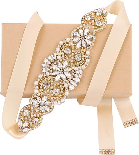 Bridal Belt Handmade Crystal Wedding Sash Rhinestone Sash for Flower Girl Evening Dress