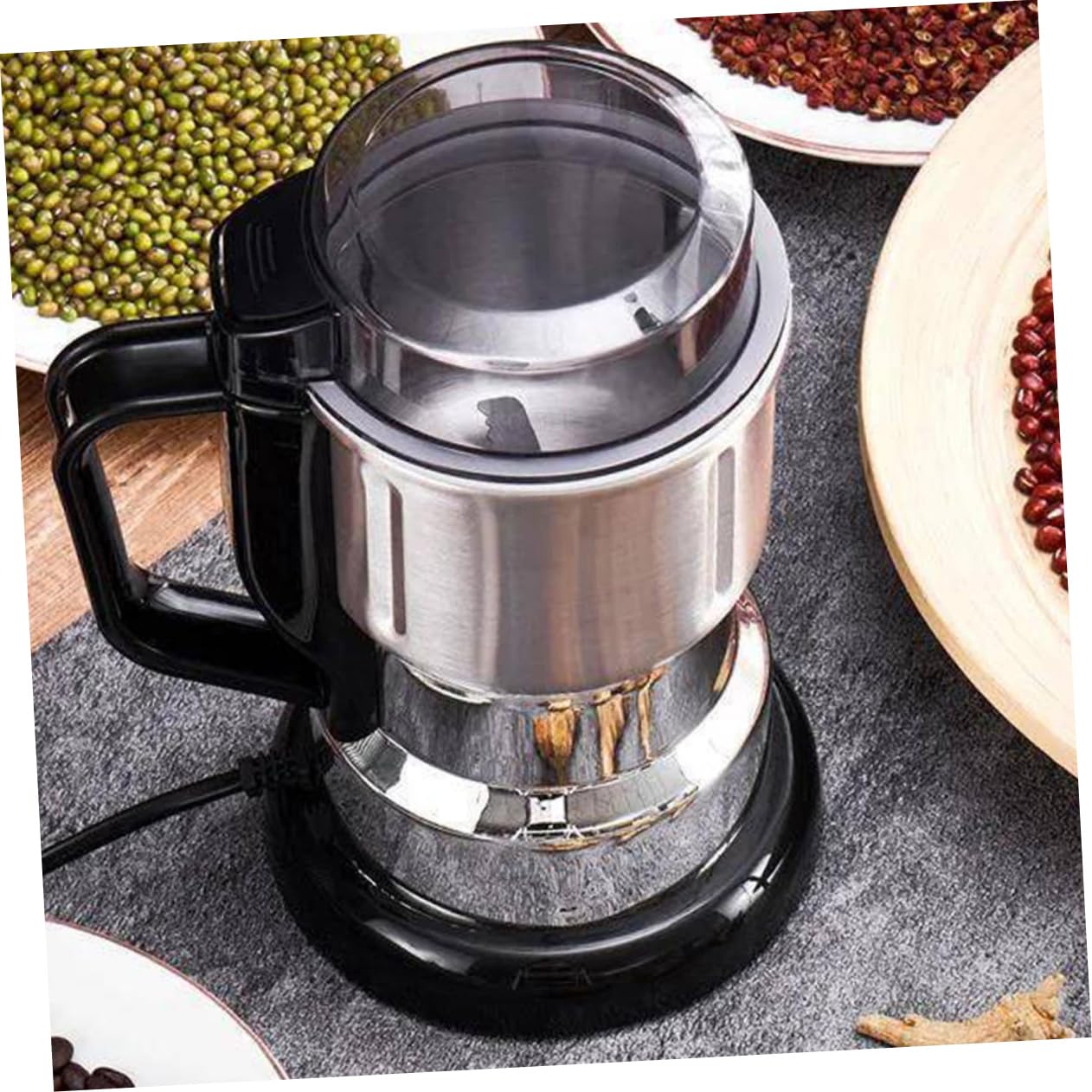 SOLUSTRE Molinillo de Café Eléctrico Pequeño para Granos, Cuchillas de Acero Inoxidable, Fácil Limpieza, Hogar y Cafetería, Molinillo Portátil para Uso Doméstico