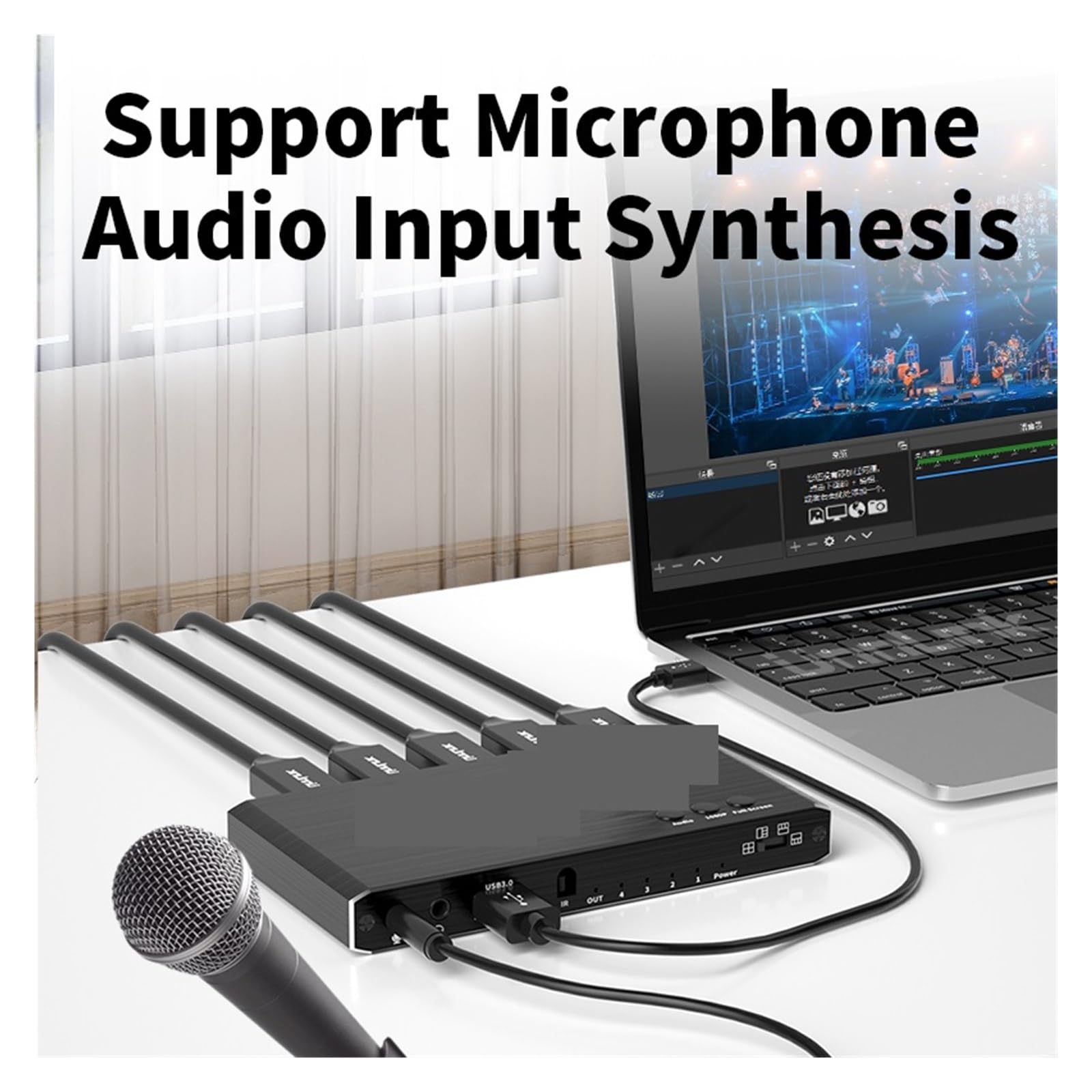 Interruttore Video Scheda di acquisizione Video 4K 1080P 60fps HMI a USB 3.0 Camera Grabber Registrazione 4 canali HMI Ingresso for Streaming Live Commutatore di Streaming Live