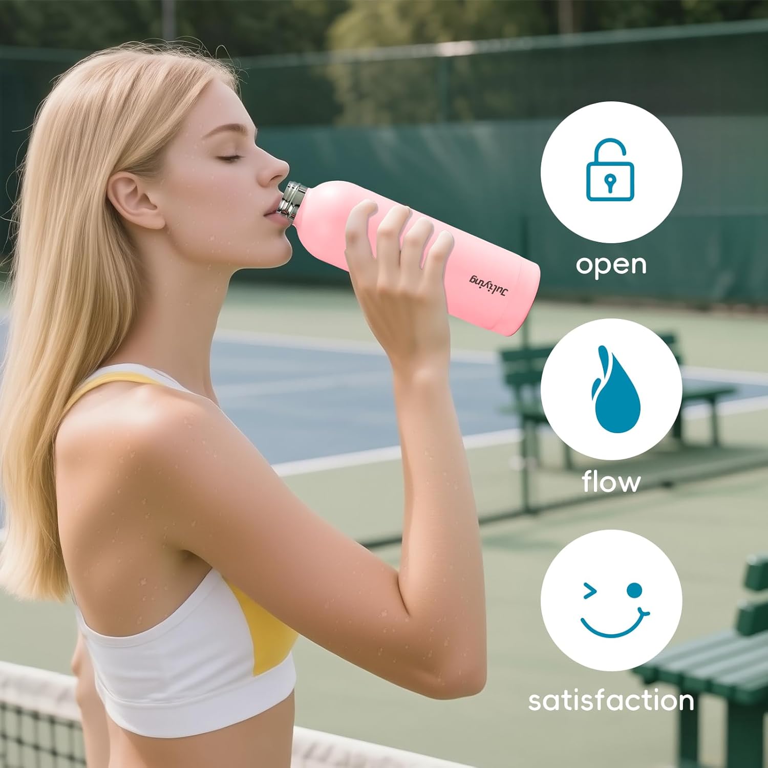 Insulated Water Bottle 25 oz with Smart Temperature Display Lid, Vacuum Stainless Steel Water Bottle for Sports and Travel (Cold for 24 Hrs), Leak-Proof (Pink) - Image 7