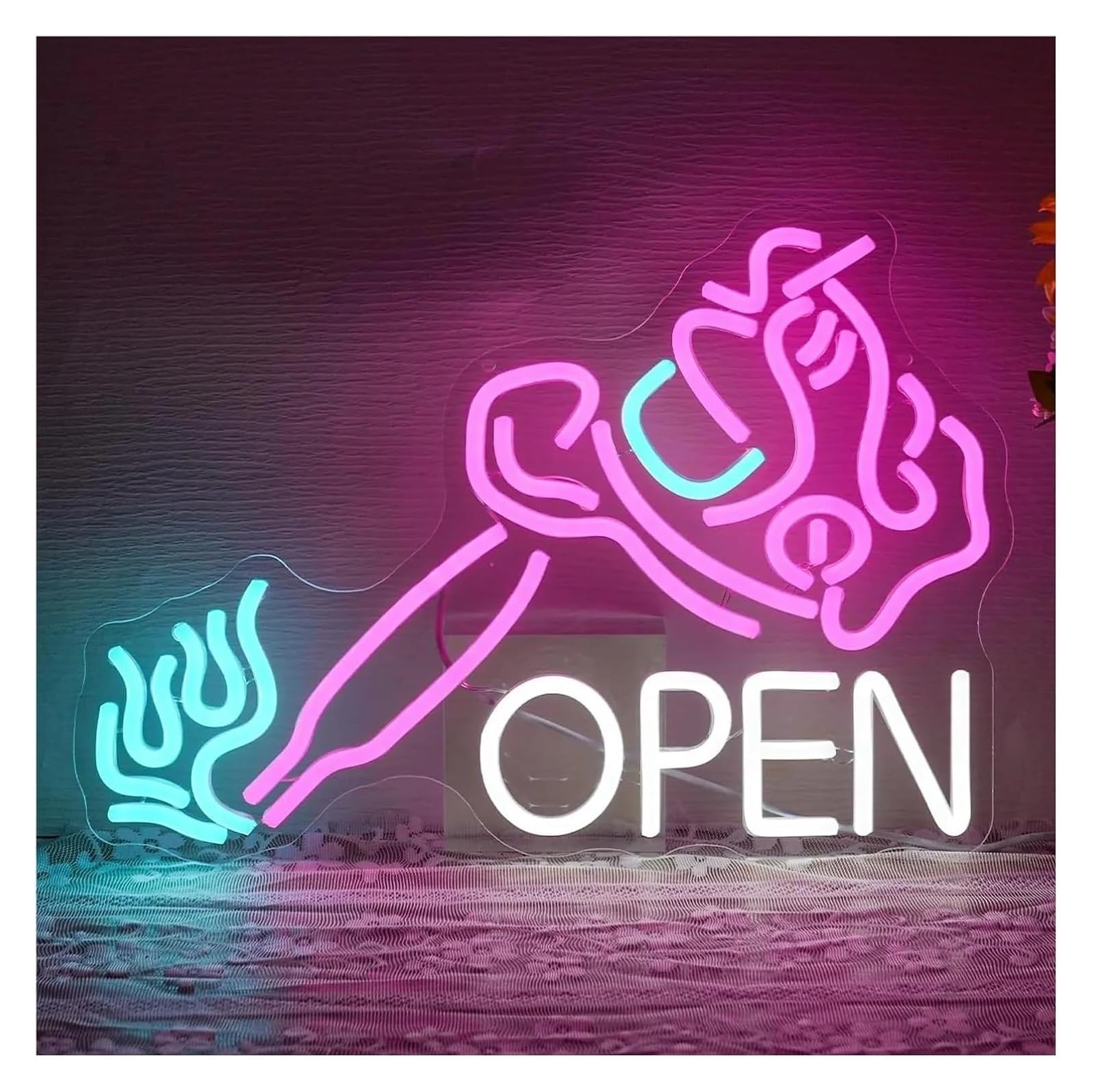 Néon Tattoo Open de salon : enseigne LED réglable pour attirer plus de clients