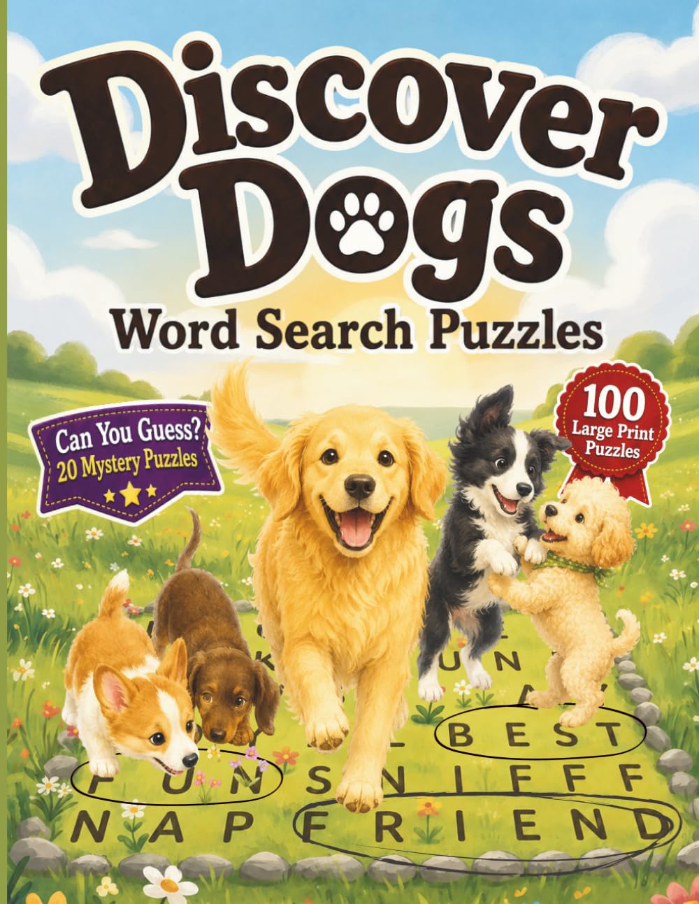 Discover Dogs: Word Search Puzzles with a Fun Fact on Every Page | 100 Large Print Puzzles