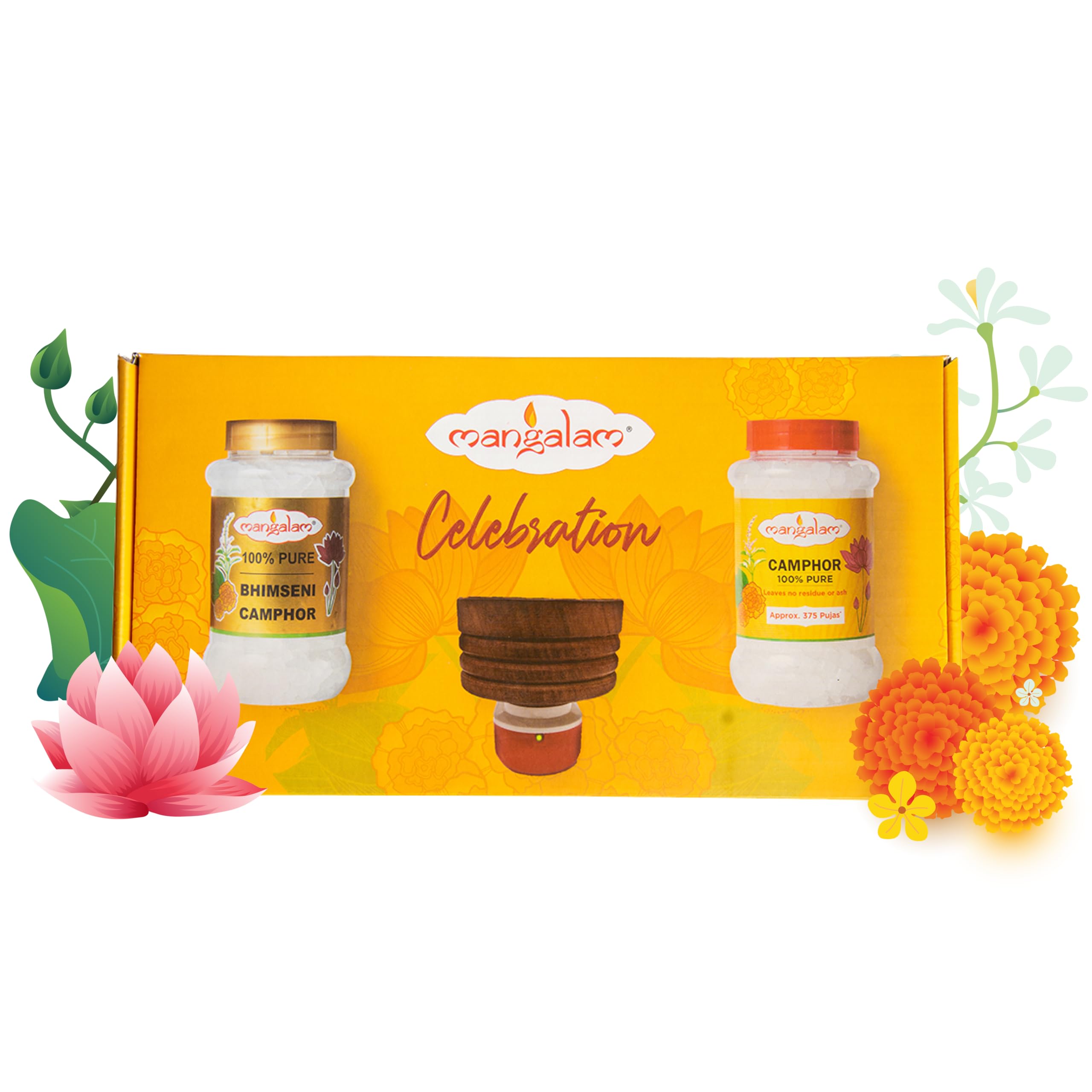 Celebration Gift Box – Camphor Tablet 250g Jar, Bhimseni Camphor 250g Jar & Kapoor Dani | 100% Pure