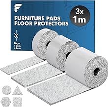 shinfly Furniture Pads Floor Protectors 3x1M, Felt Pads For Furniture Feet Chair Leg, Chair Pads Self-Adhesive, Anti-scratches and Reduce Noise - Light Grey