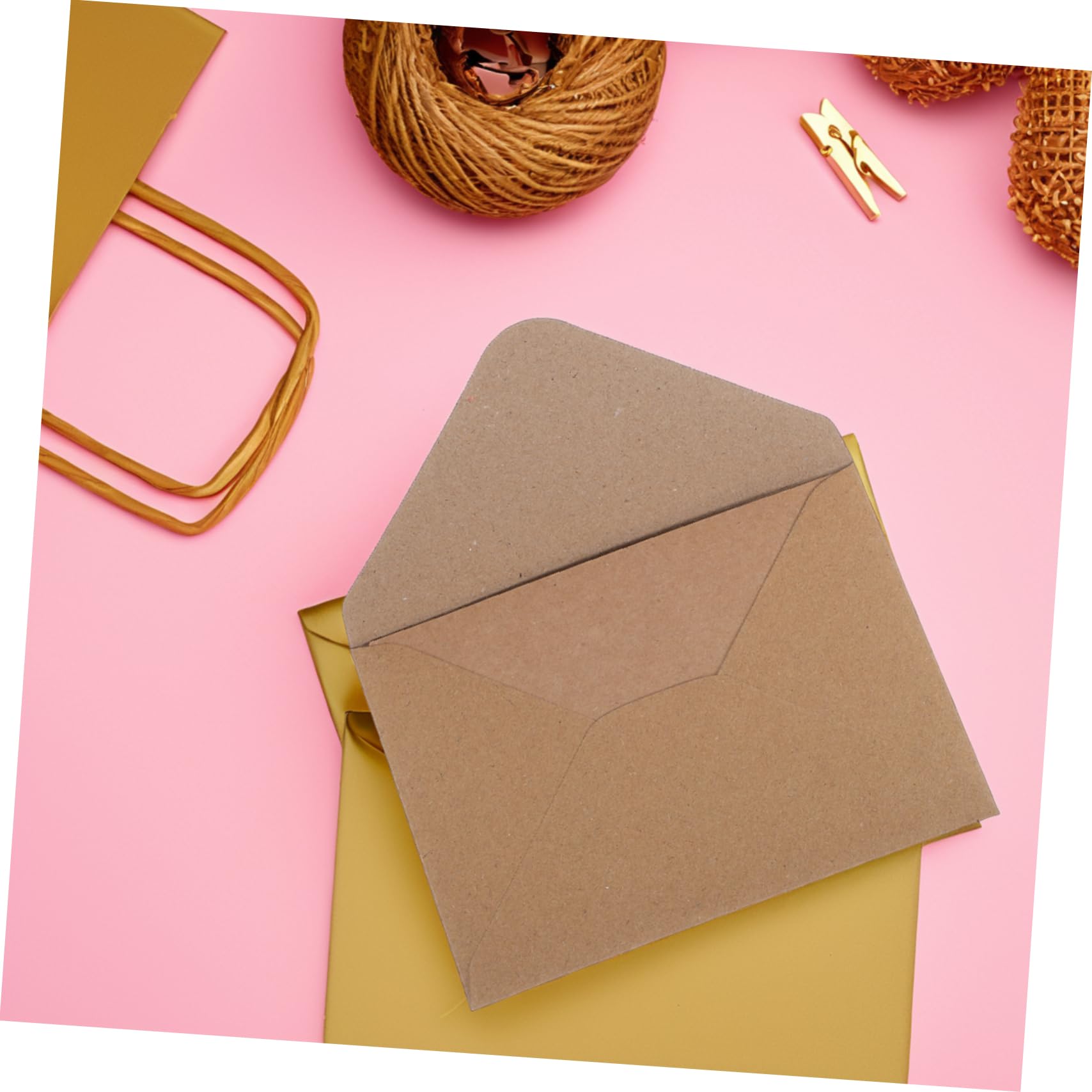 Happyyami 120 Stück aus Karten Umschläge aus Kraftpapier für Bastelgrußkarten und Geburtstagskartenpapier mit Vintage Stil und Klassischem Design für Selbstgemacht Liebesbriefe