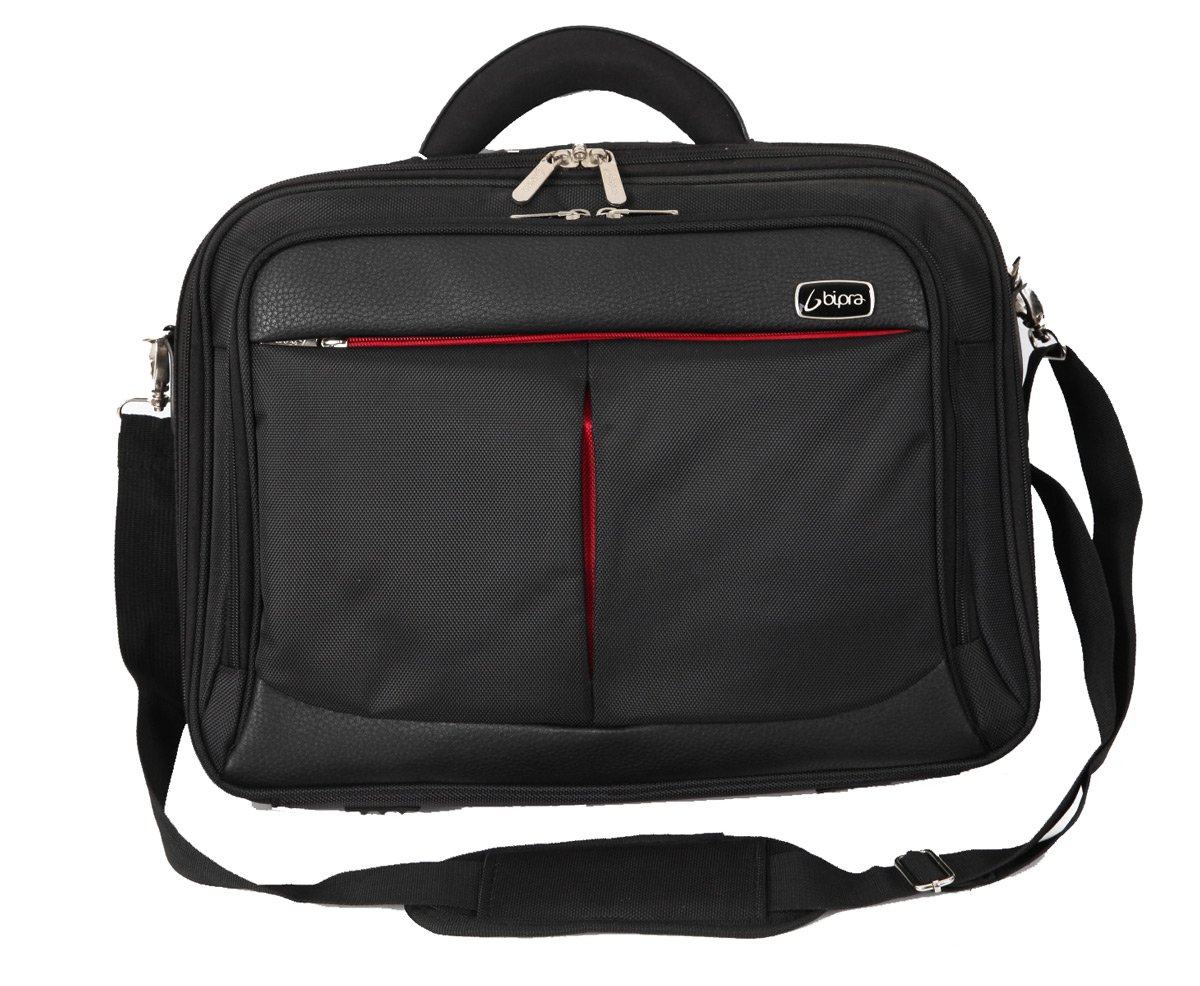 Bipra 15.6 Inch Laptop Bag - Black With Red Detailing, Shoulder Strap, Nylon Construction - View #8