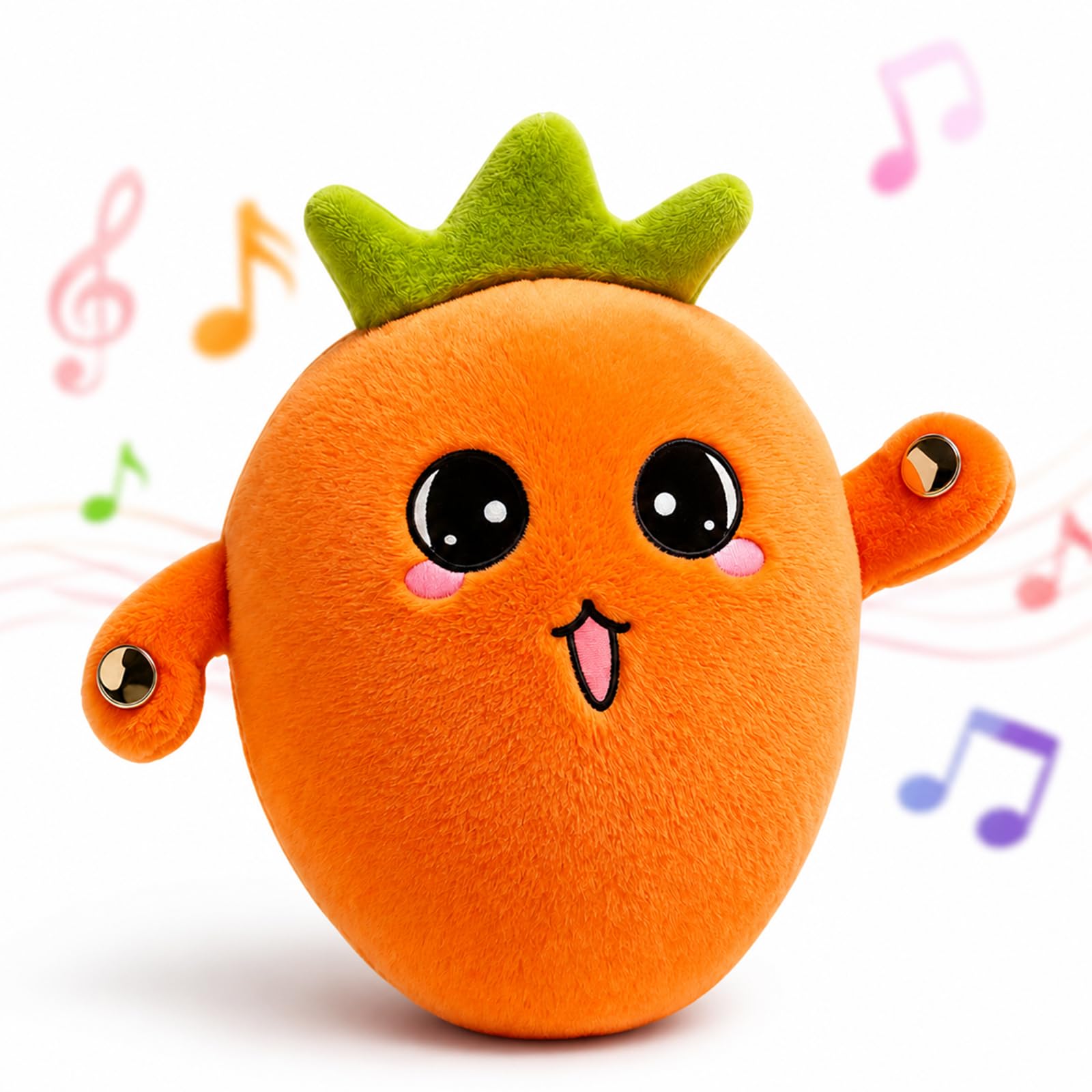 Vutlace Interactive Music Plush Toy, Stuffed Animal Music Piano Toy, Interactive Sensor Music Doll (Carrot)
