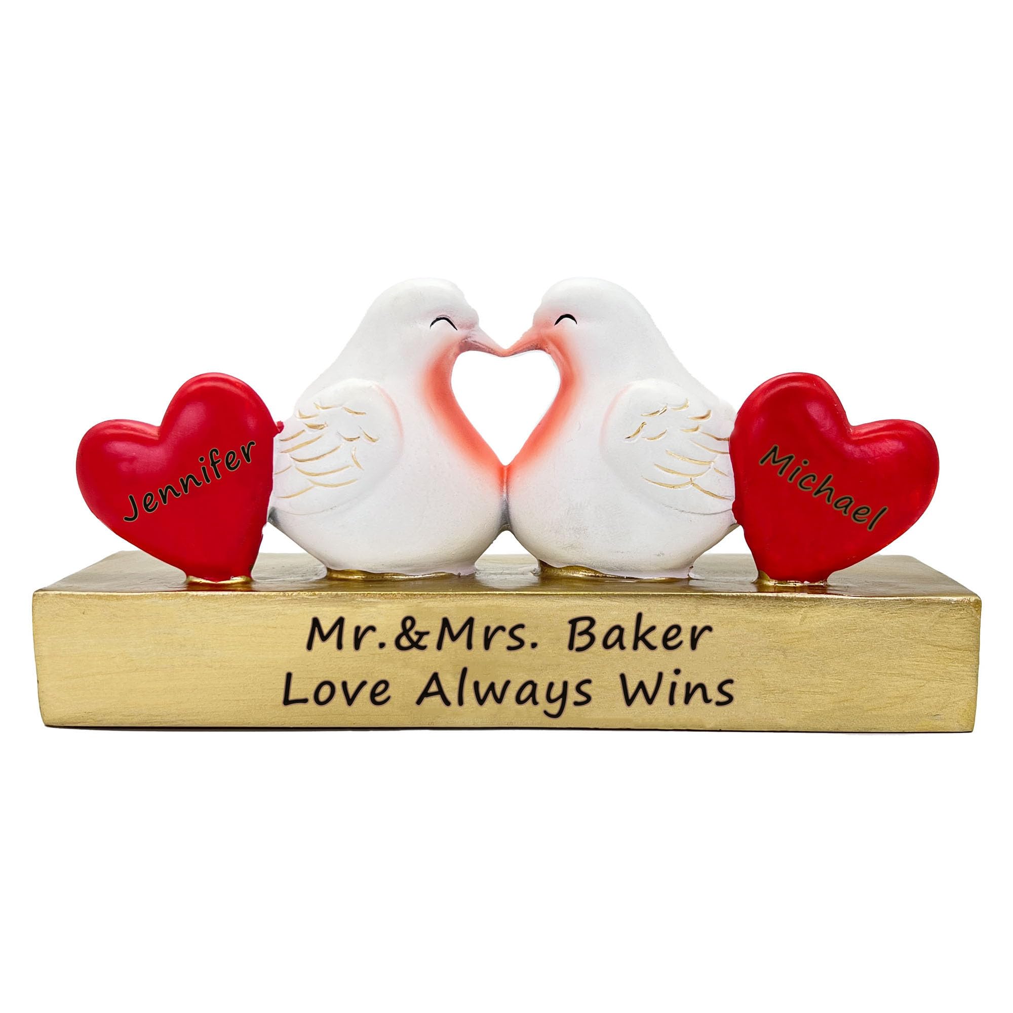Wedding Gift, Lovebirds Decorative Figurine for Home Personalized, Valentine's Day Gift for Wife, Girlfriend, Custom Gift for Couples - Anniversary - Birthday