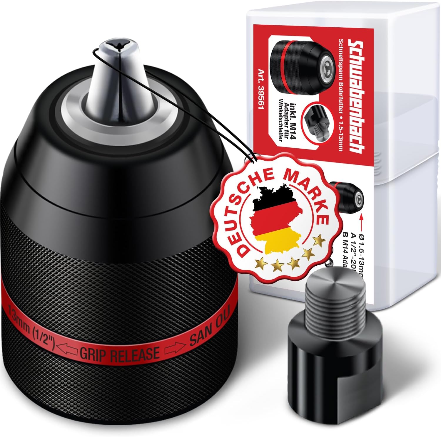 Winkelschleifer-Adapter Set - 2-teilig Für Gerades Schleifen Mit M10 Gewinde