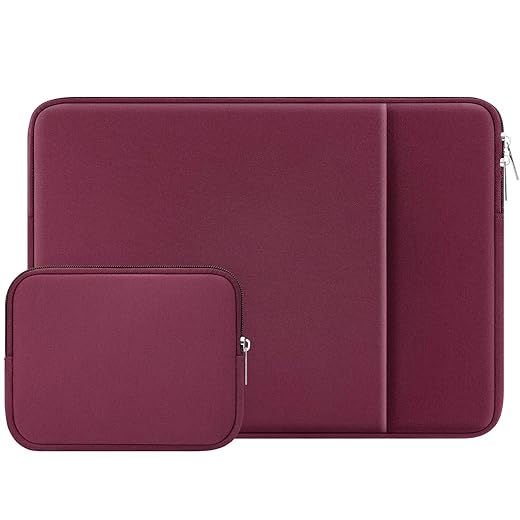 RAINYEAR 11-11.6 Inch Laptop Sleeve Case Soft Carrying Computer Bag Cover with Front Pocket & Accessories Pouch, Compatible with 11.6" MacBook Air for 11" Notebook Tablet Ultrabook Chromebook (Red)