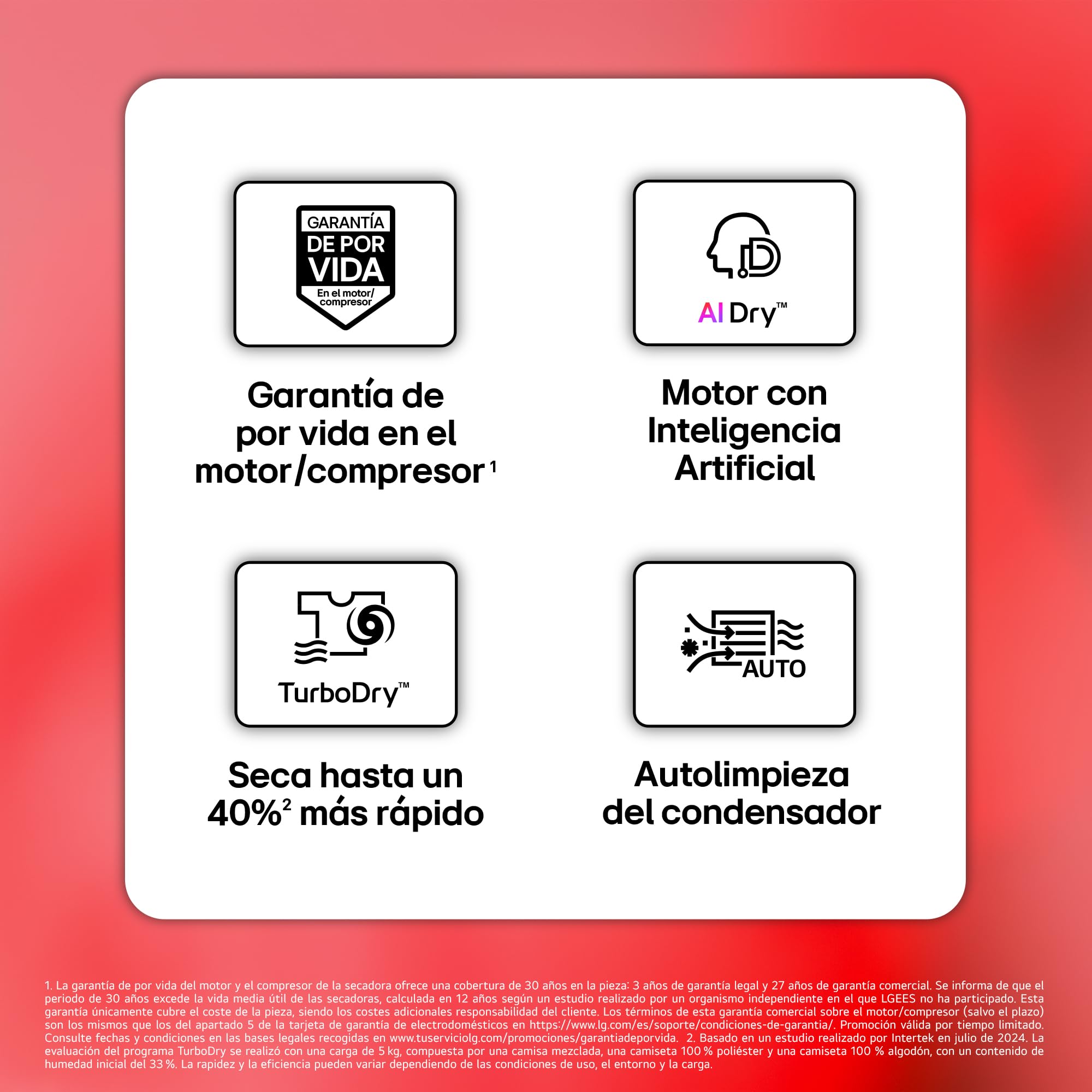 LG RHX7009TWS - Secadora con Inteligencia Artificial 9 kg, Bomba de Calor Dual Inverter, Eficiencia B, Serie 700, Tecnología AI Dry, Eco Hybrid, Conectividad Wi-Fi ThinQ, Blanco