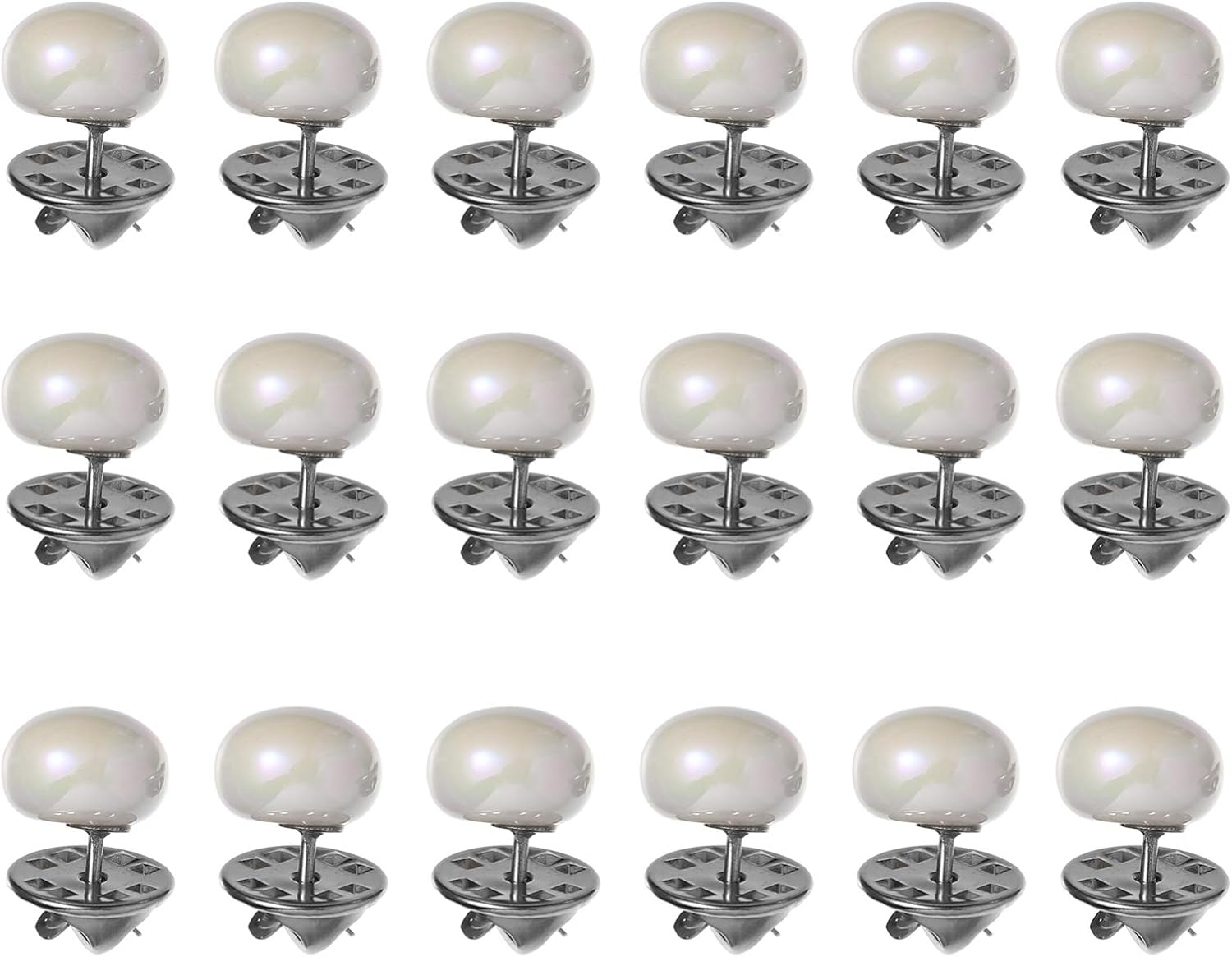 Amosfun 20 broches para Camisa de Mujer, Botones de Perla, Broche de Seguridad, broches de Metal