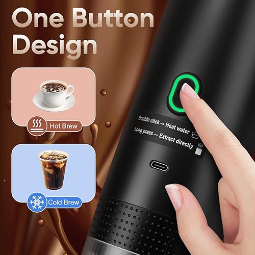 Miniatura 5 de Gugxiom Máquina de café espresso eléctrica portátil, cafetera de viaje 3 en 1 con autocalentamiento, cafetera portátil para viajes, cafetera de café