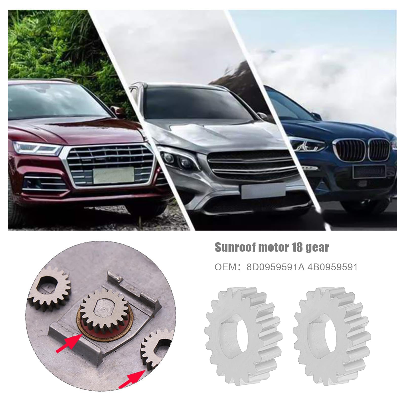 Kit Riparazione Ingranaggio Motore Tetto Apribile Per VW E Audi - 2 Pezzi 18 Denti, Compatibile Con A4, A6, Golf - Foto 11