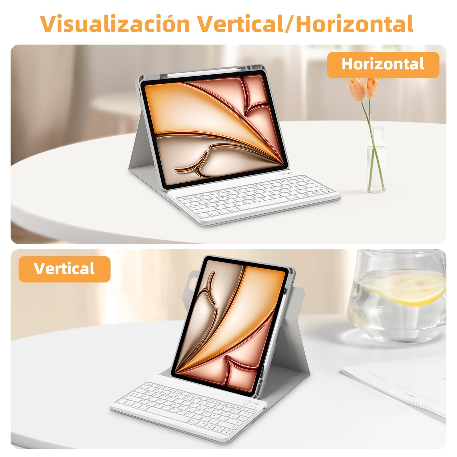 Bettdow para iPad Air 13 Pulgadas M4 2026/M3 2025/M2 2024 Funda con Teclado