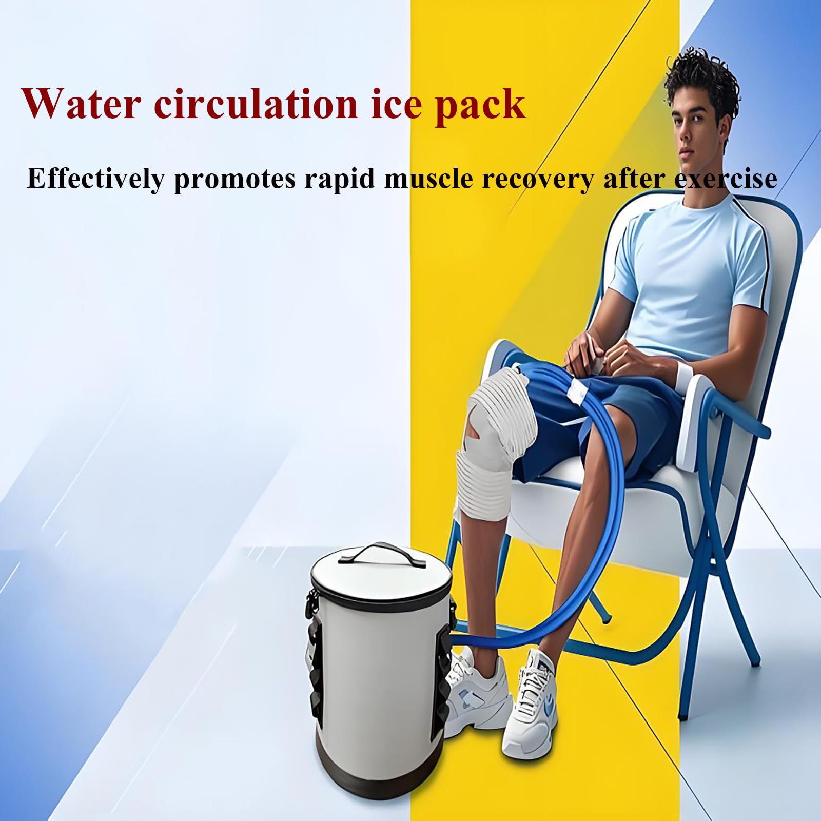 Máquina Terapia Frío, Sistema Crioterapia 9.5L con Bomba, Control Flujo Agua Ajustable Y Modo Circulación, Tiempo 10-30min, Sin Goteo, para Decir Adiós Al Dolor Y Hinchazón, Antiinflamatorio