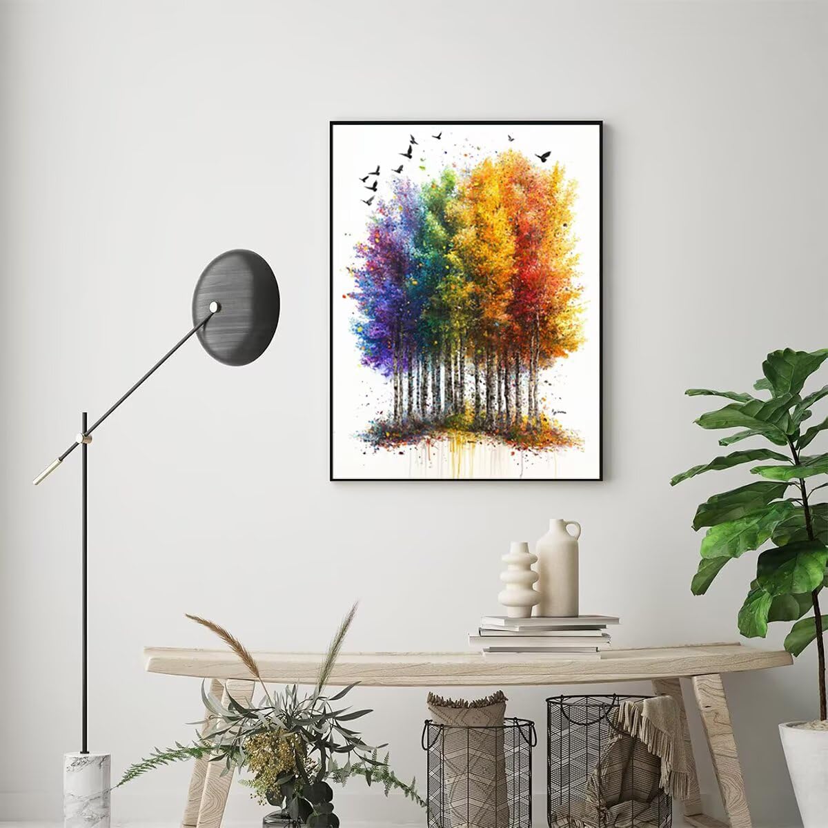 Dipingere con i Numeri Albero, Paint by Numbers Adulti Astratto, Fai da te Creativi Adulti Quadri da Dipingere Numerati Kit per Decorazione Della Parete di Casa, Regalo 70x95 cm Senza Cornice 65-Z