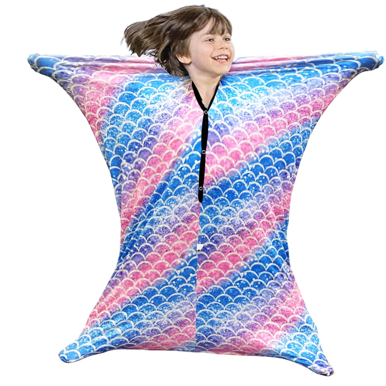 Szsmart Boys Fishscales Sensory Body Sock For Kids, Full-Body Wrap Stretchy Body Sox To Relieve Stress For Children With Autism, Anxiet (Uk, Numeric, 140, 160, Regular, )