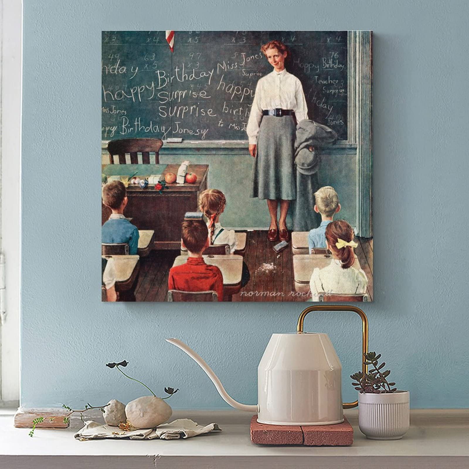 Amazon.com: 35+ Norman Rockwell Canvas Wall Art Happy