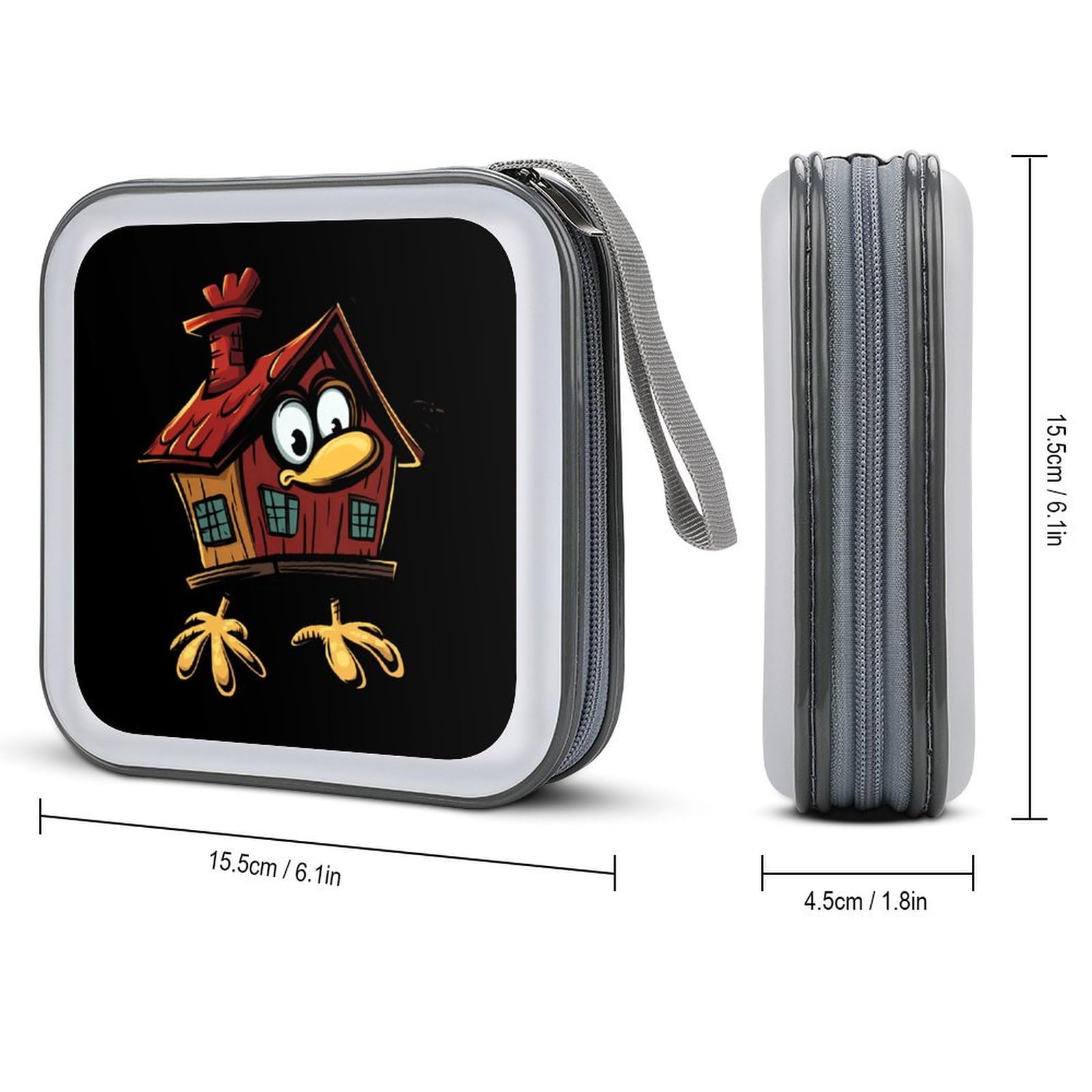 House on Chicken Legs CD Case Portable DVD Holder Storage Organizer for Home Travel