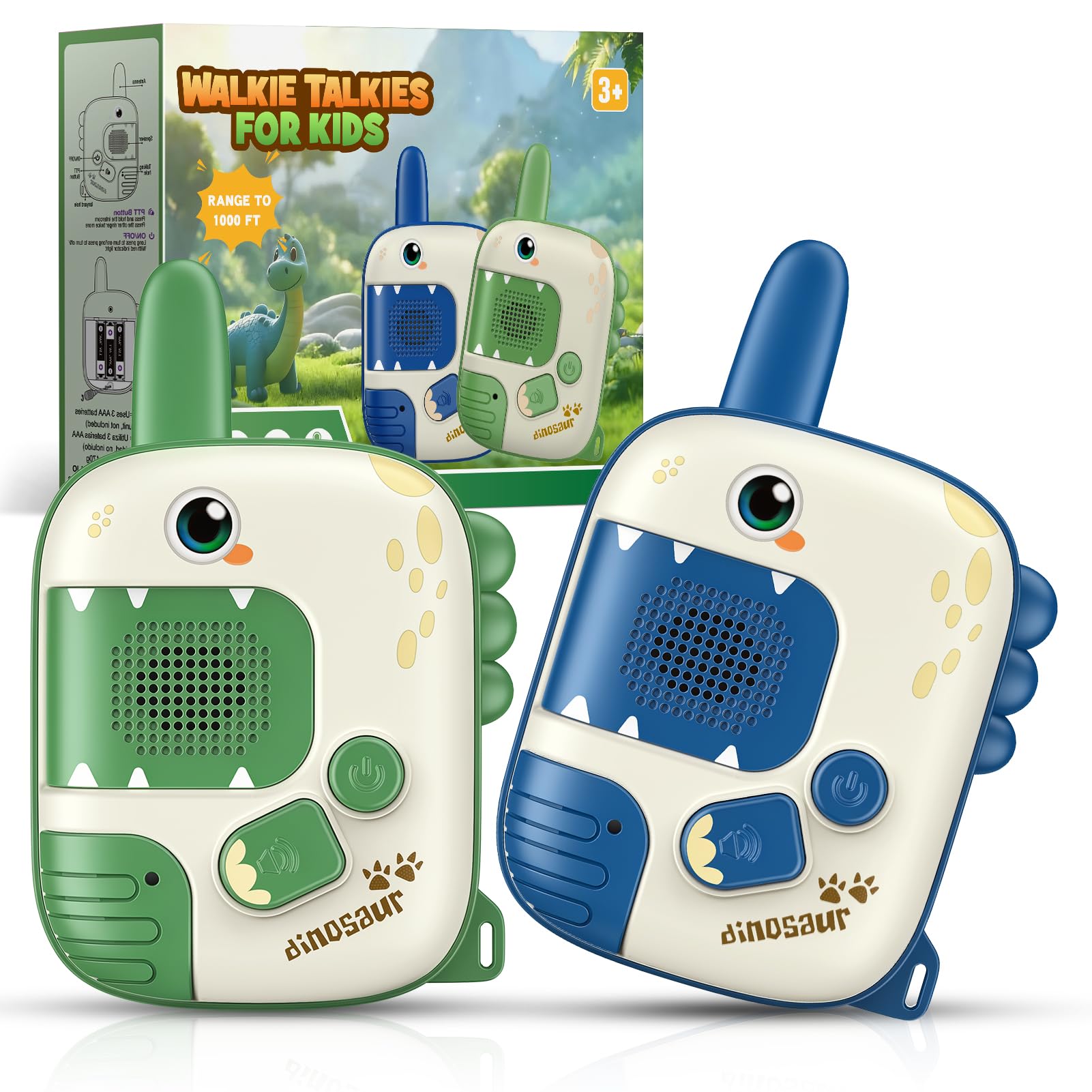 Wootoy Walkie Talkies, Dinosaur Toys for 3-10 Year Old Boy Gift for 3-10 Year Olds Boy Toy Age 3-10 Toddler Toys Dinosaur Gift Outdoor Toy for Boys Birthday Presents