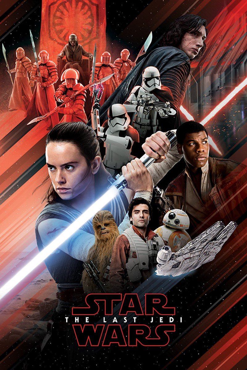 Star Wars Multicoloured Star Wars: The Last Jedi Red Montage Maxi Poster,