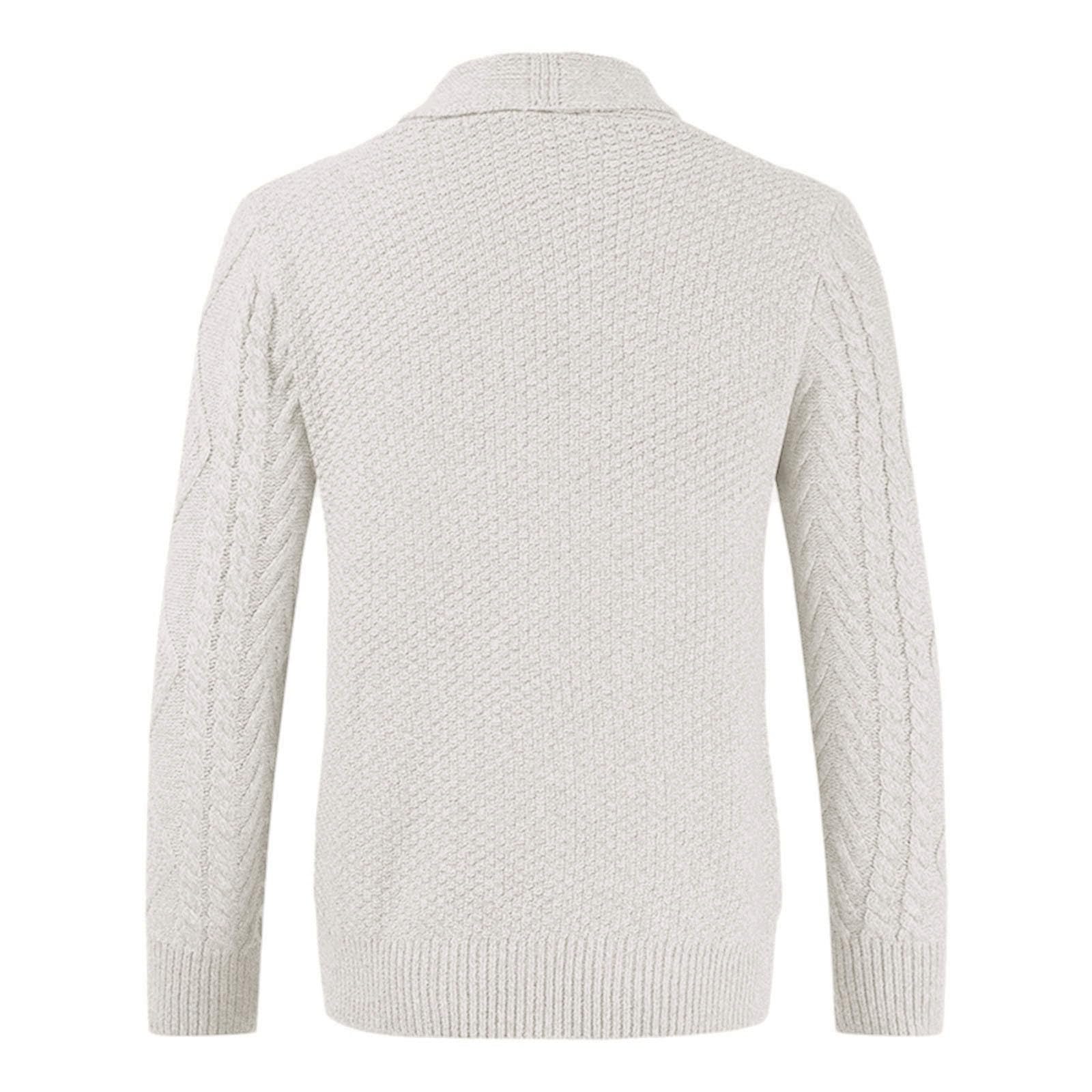 Cardigan Hombre Lana, Chaqueta De Punto Hombre Manga Larga con Un Solo Botonadura con Bolsillo Abrigo Color Sólido Informal con Botones Suéter Grande para El Ocio Y El Autocultivo
