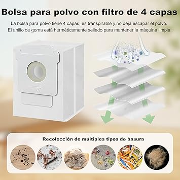 iRobacc 17 accesorios para iRobot Roomba Combo j7+/j7 plus/j9+/j9 plus/10 MAX robot aspirador, 2 cepillos de rodillos, 4 cepillos laterales, 3 bolsas de aspiradora, 3 filtros HEPA, 3 toallitas, 15