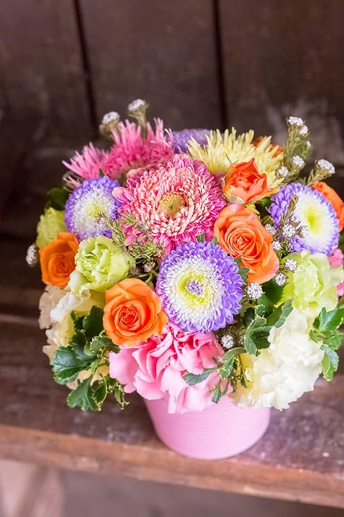 Amazon ギフト 生花 フラワーアレンジメント 花 プレゼント 誕生日 結婚記念日 お祝い 開店祝い 還暦 母の日 花 プレゼント Sサイズ Mixカラーでおまかせ 大臣賞受賞デザイナー おまかせアレンジメント フラワーアレンジメント オンライン通販