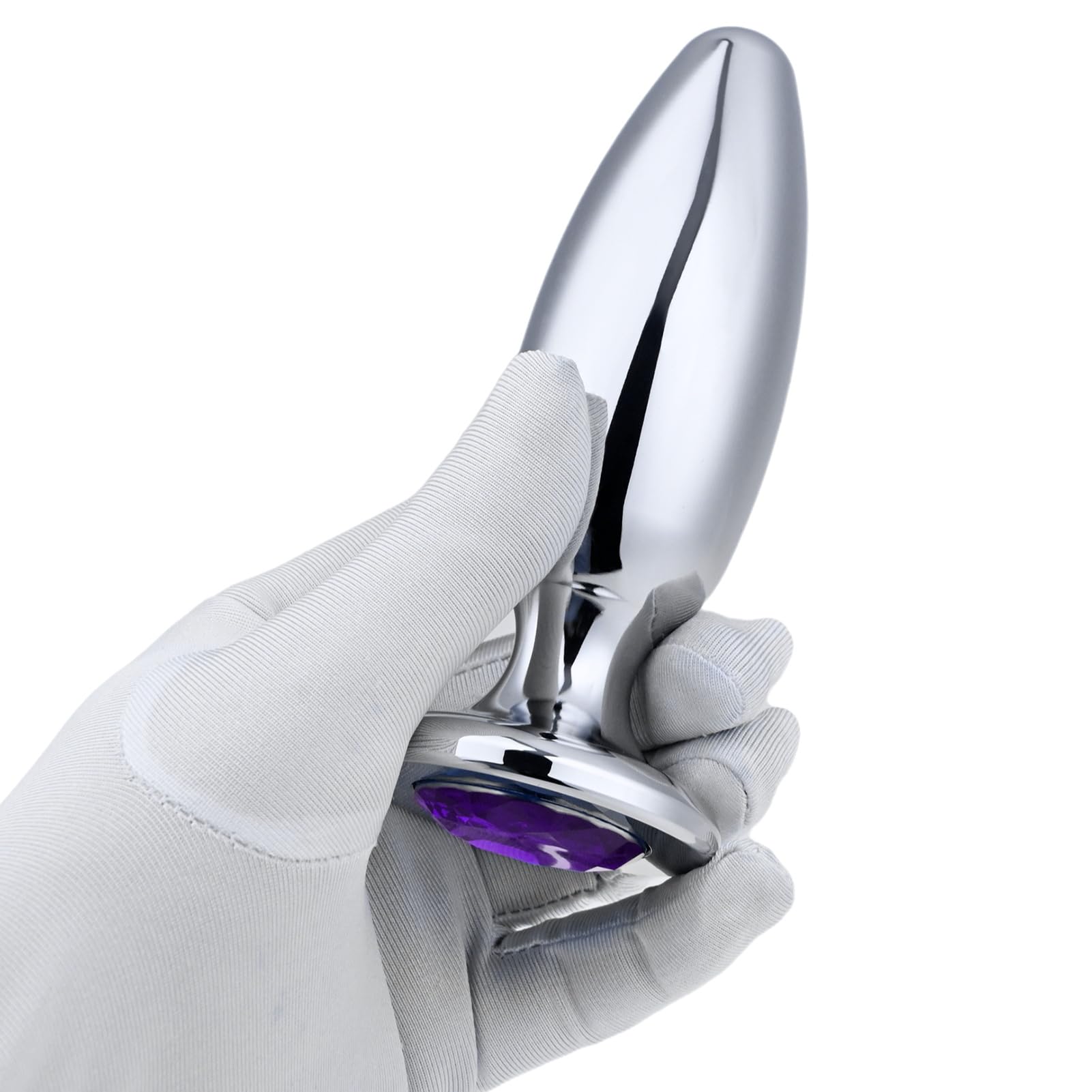 SXOVO Plug Anale Dilatatore in Metallo Plug Anale a Proiettile per Stimolazione della Prostata Butt Plug Analesex Toy con Diamante Viola Toys Sessuali per Donna Uomini Coppie