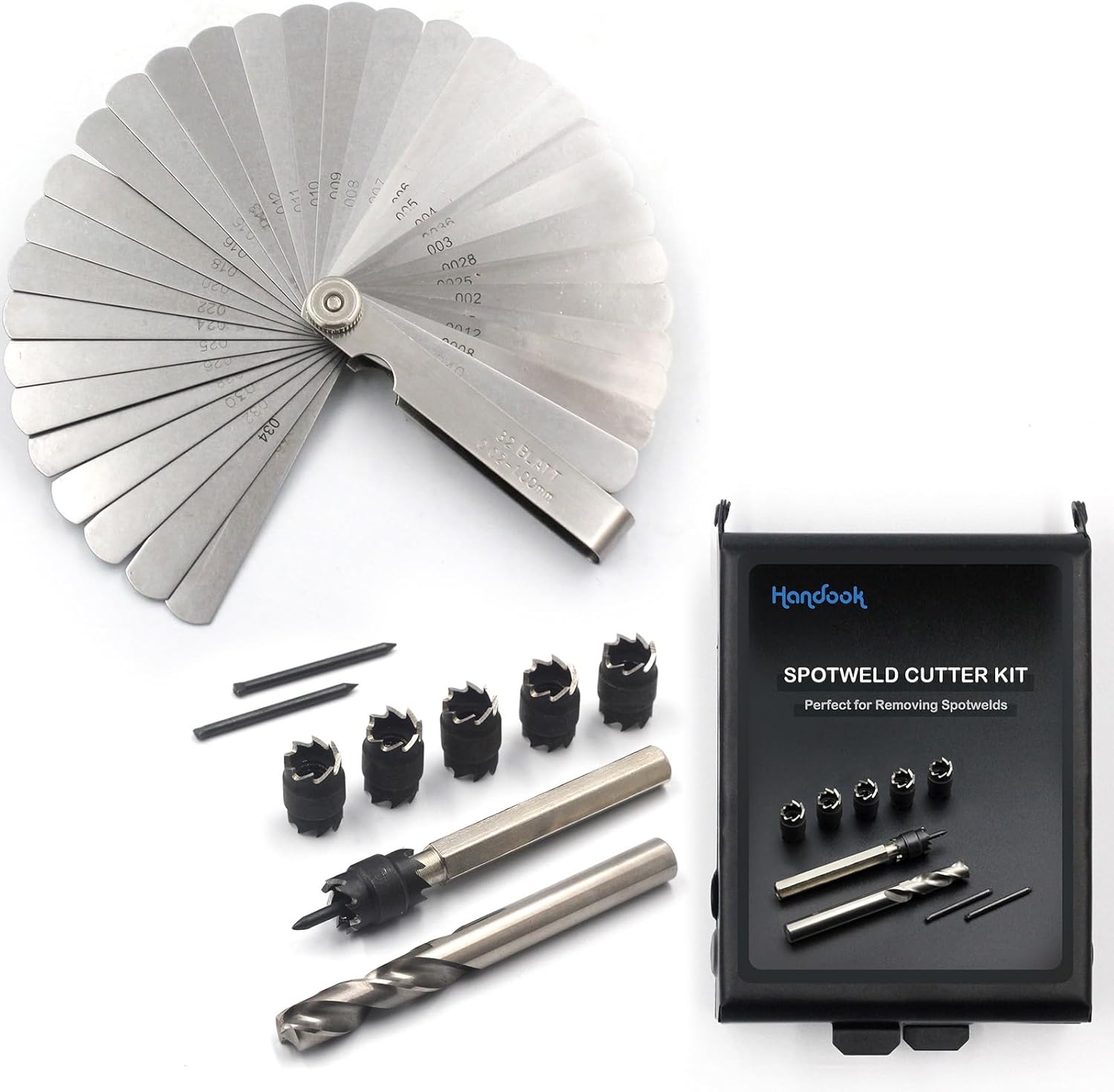 Stainless Steel Feeler Gauge with Spot Weld Cutter Kit Bundle