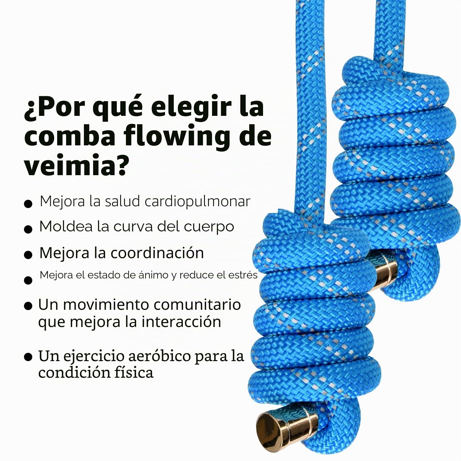 veimia Cuerda de flujo para fitness de alto rendimiento, cuerda de entrenamiento de doble tejido, cuerda de salto de flujo ajustable para hombres y mujeres, entrenamiento en interiores y exteriores,