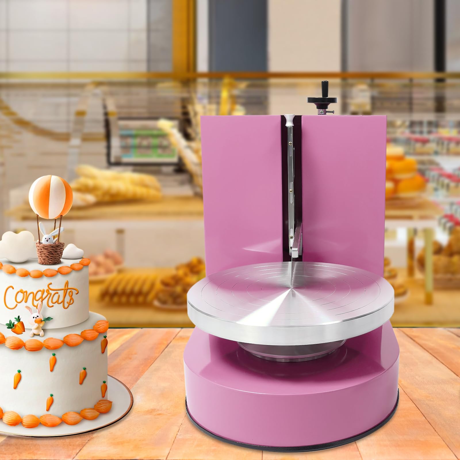 Máquina eléctrica para Decorar y recubrir Pasteles - para Pasteles de 4 a 12 Pulgadas, Velocidad Ajustable de 60 a 320 RPM, para una aplicación Suave de Crema y decoración de Pasteles de Cum