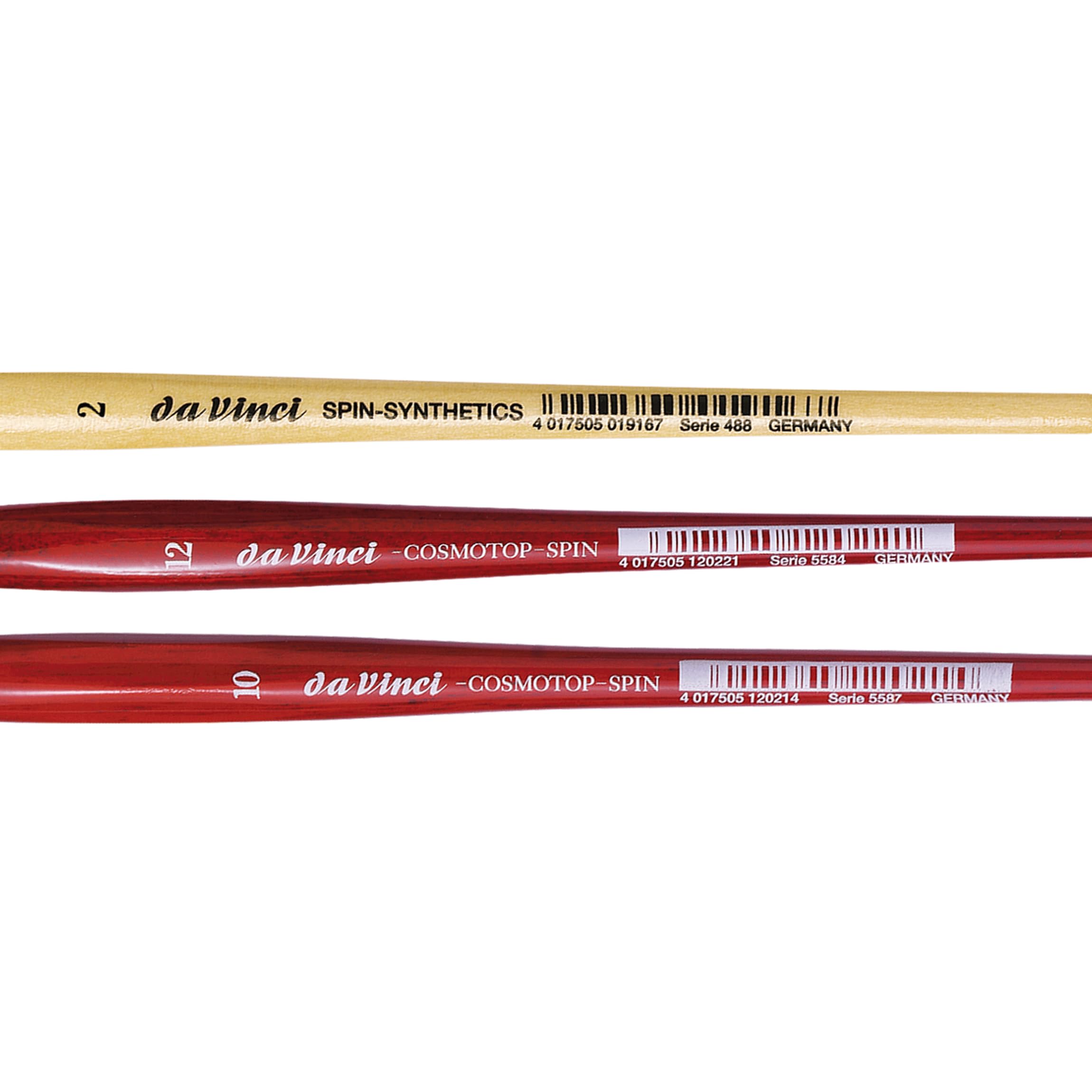 da Vinci Brushes Set di pennelli per acquerello, nero, misura 2, misura 10, ovale misura 12