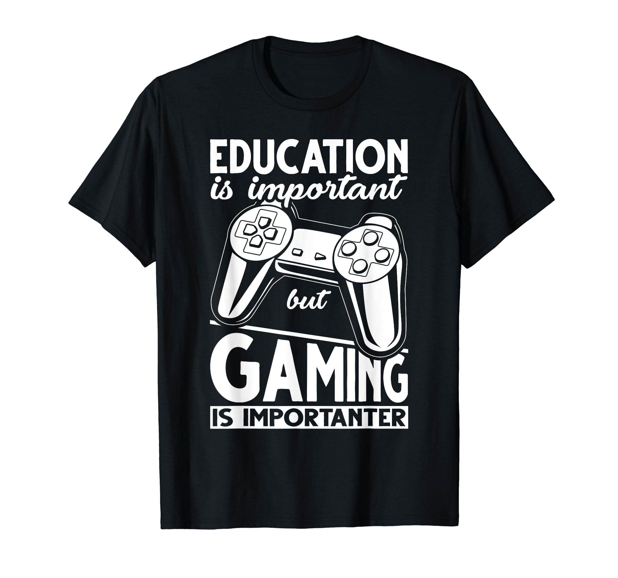 Controller Video Gaming Gamer GiftEducation Is Important But Gaming Is Importanter Gaming T-Shirt